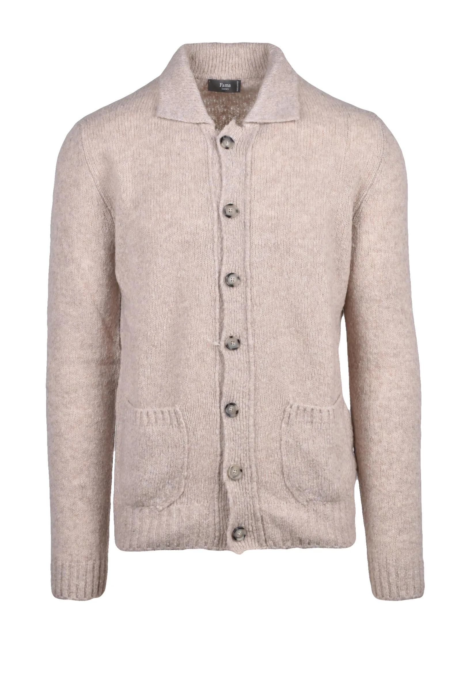Cardigan in misto lana e cashmere Beige