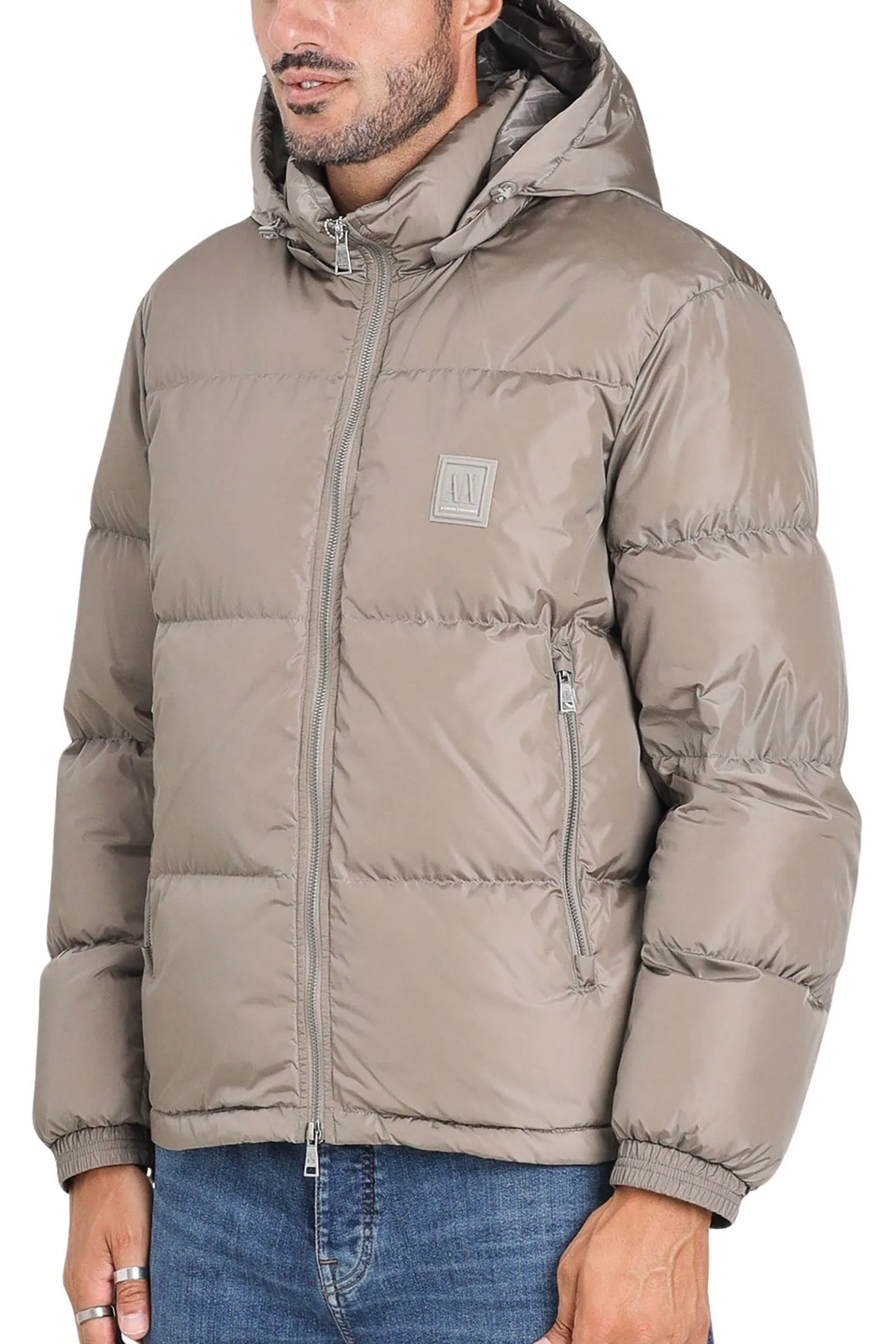 Beige Daunenjacke