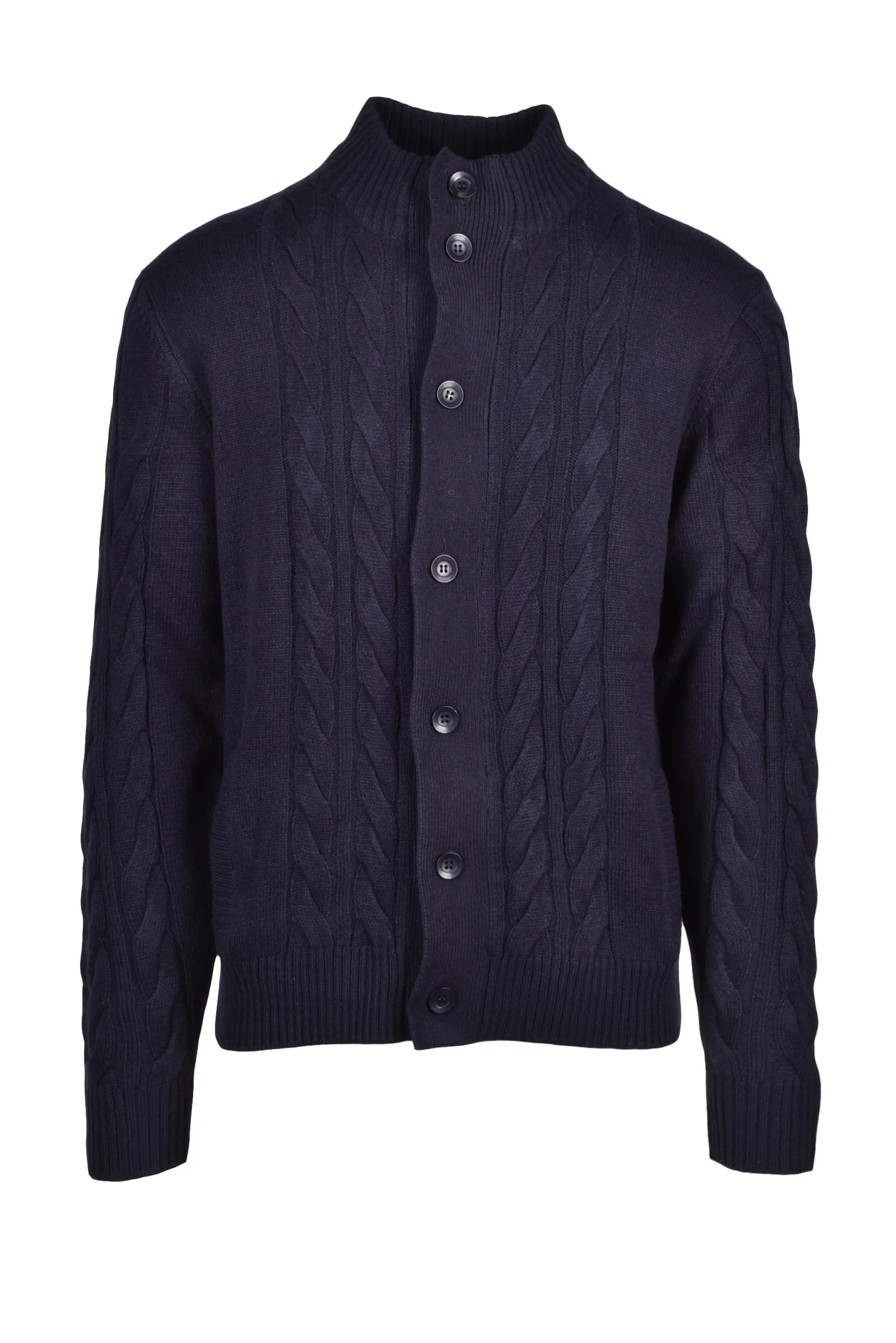 Blaue Strickjacke