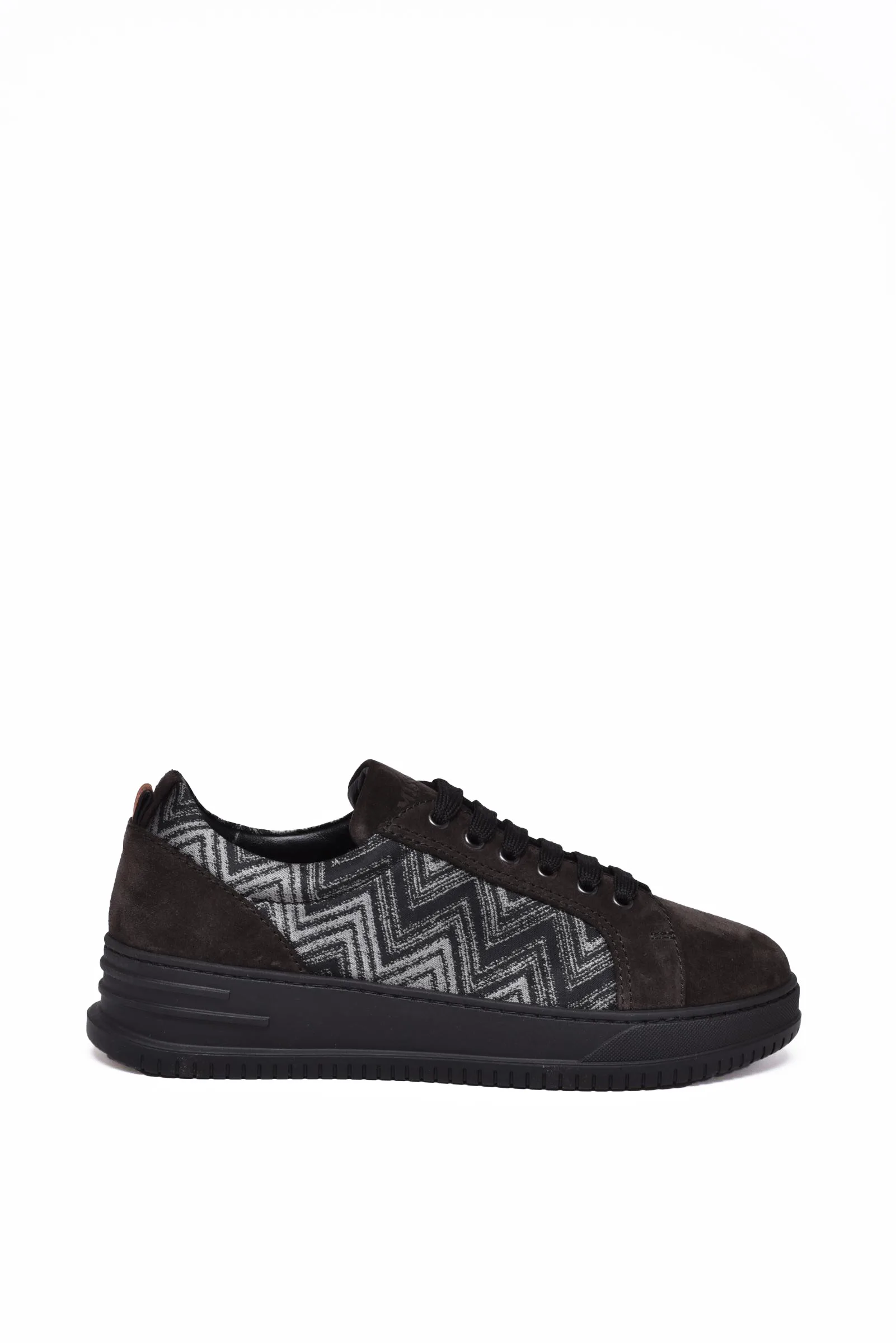 Sneaker in Tessuto e Suede Nero