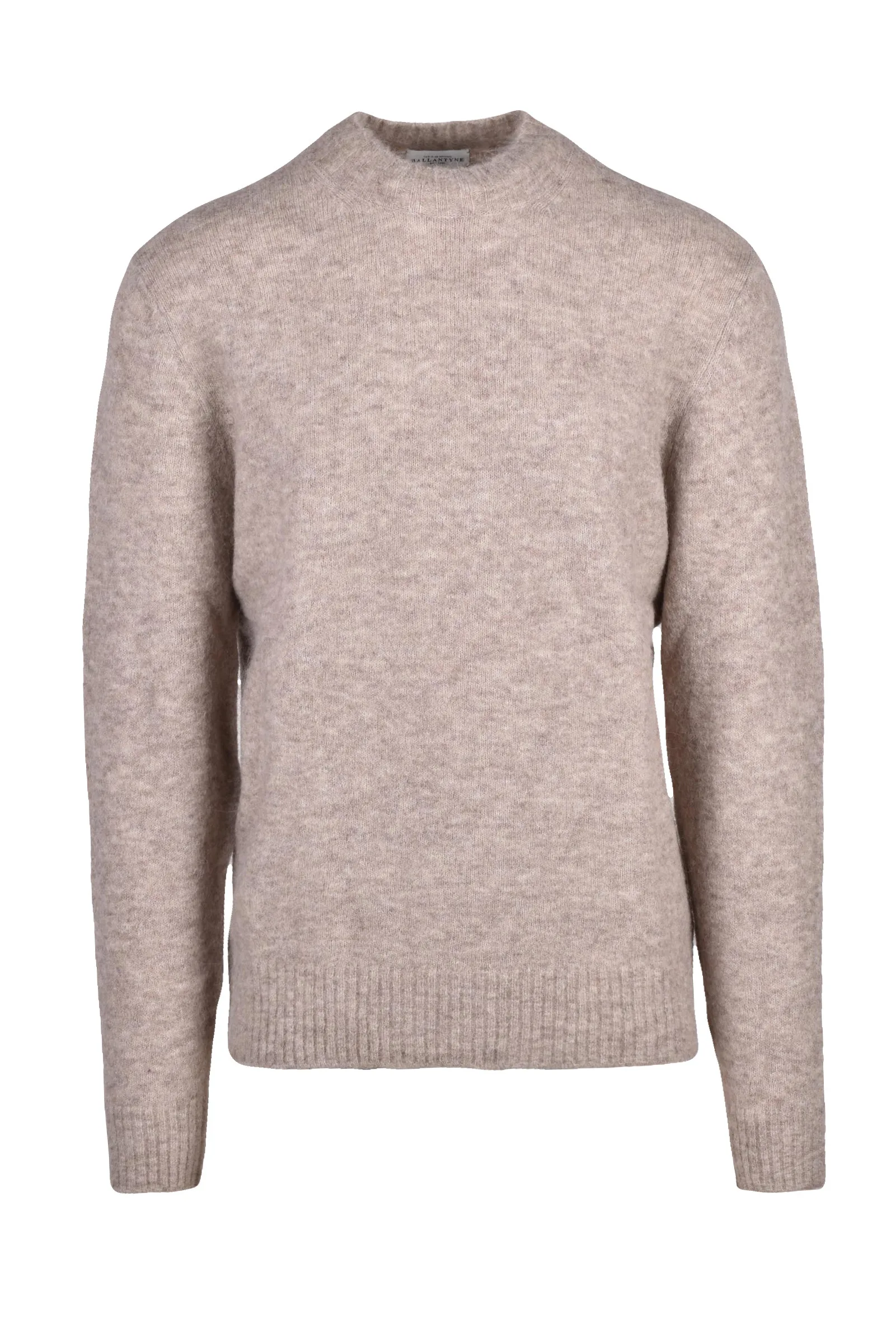 Beigefarbener Pullover mit Rundhalsausschnitt