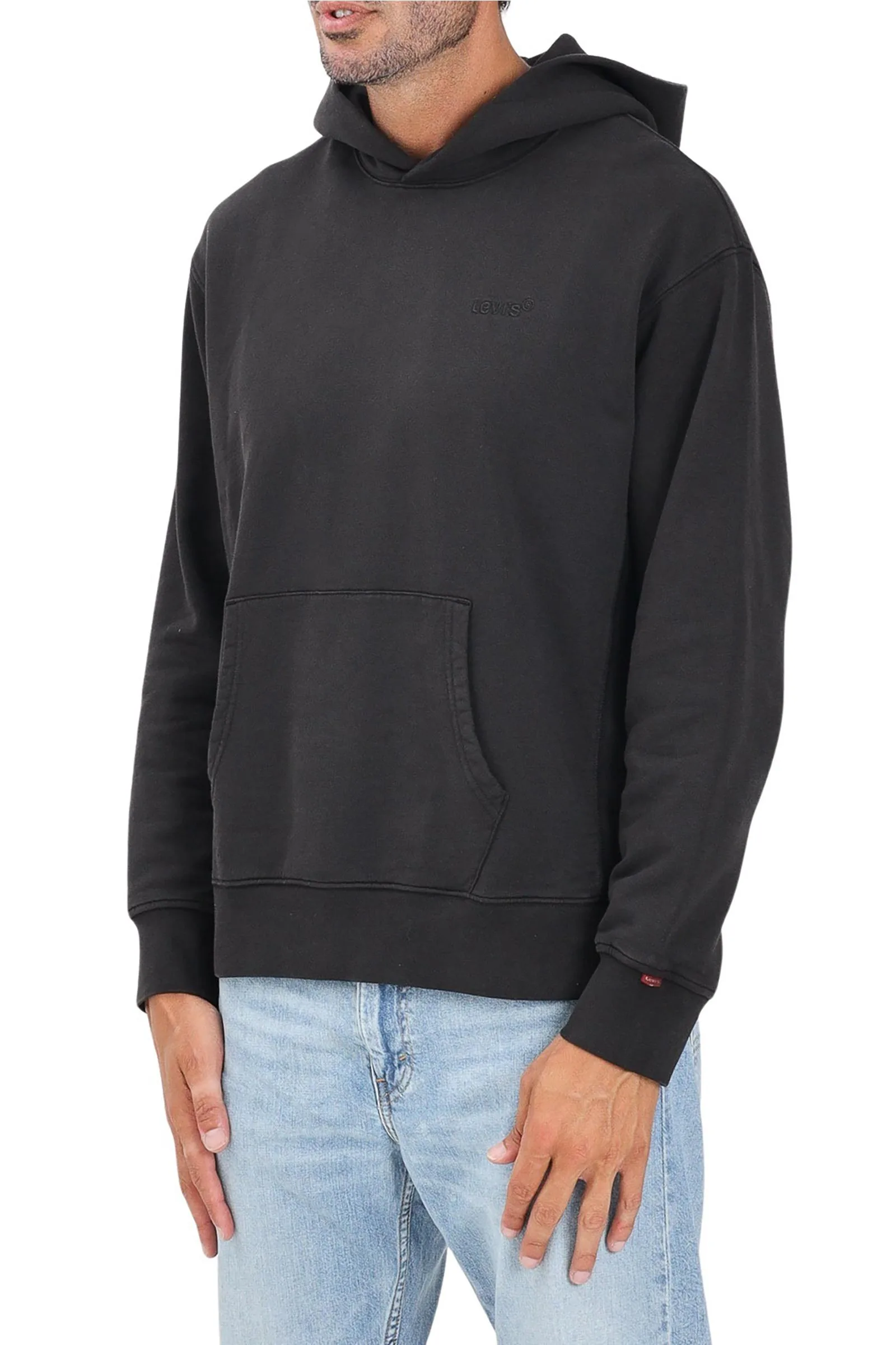 Schwarzer Kapuzenpullover