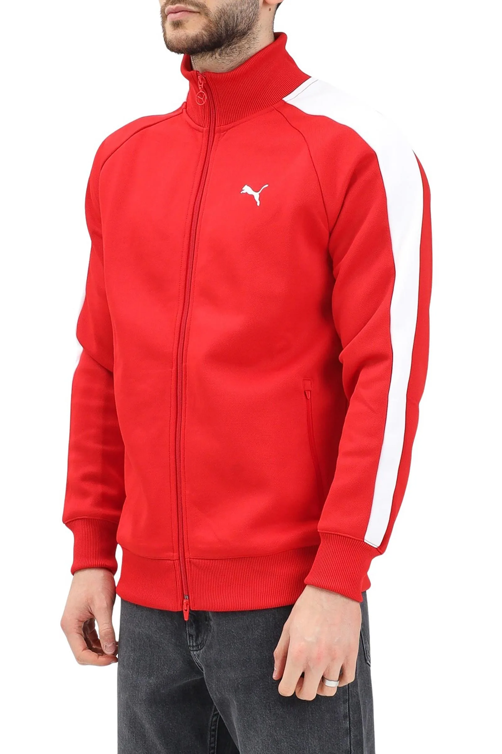Rotes Sweatshirt mit Reißverschluss