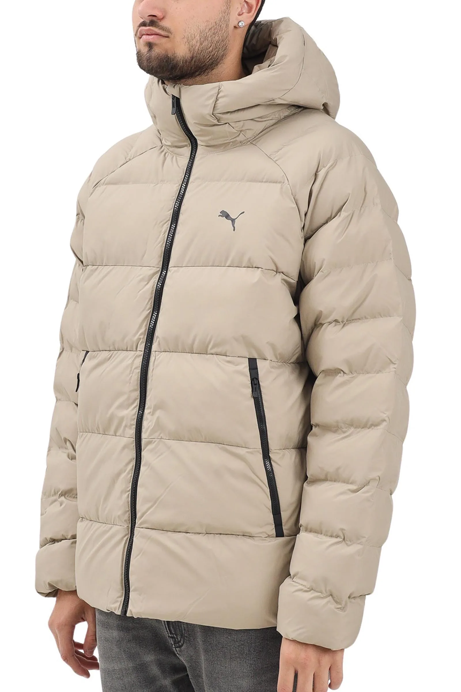Beige Daunenjacke