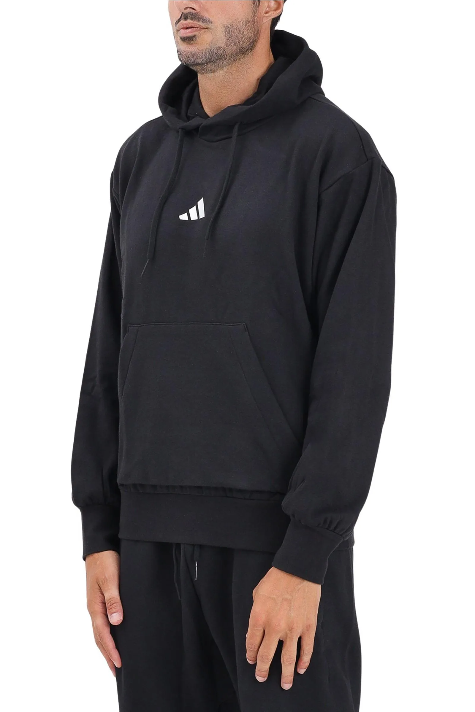 Schwarzer Kapuzenpullover