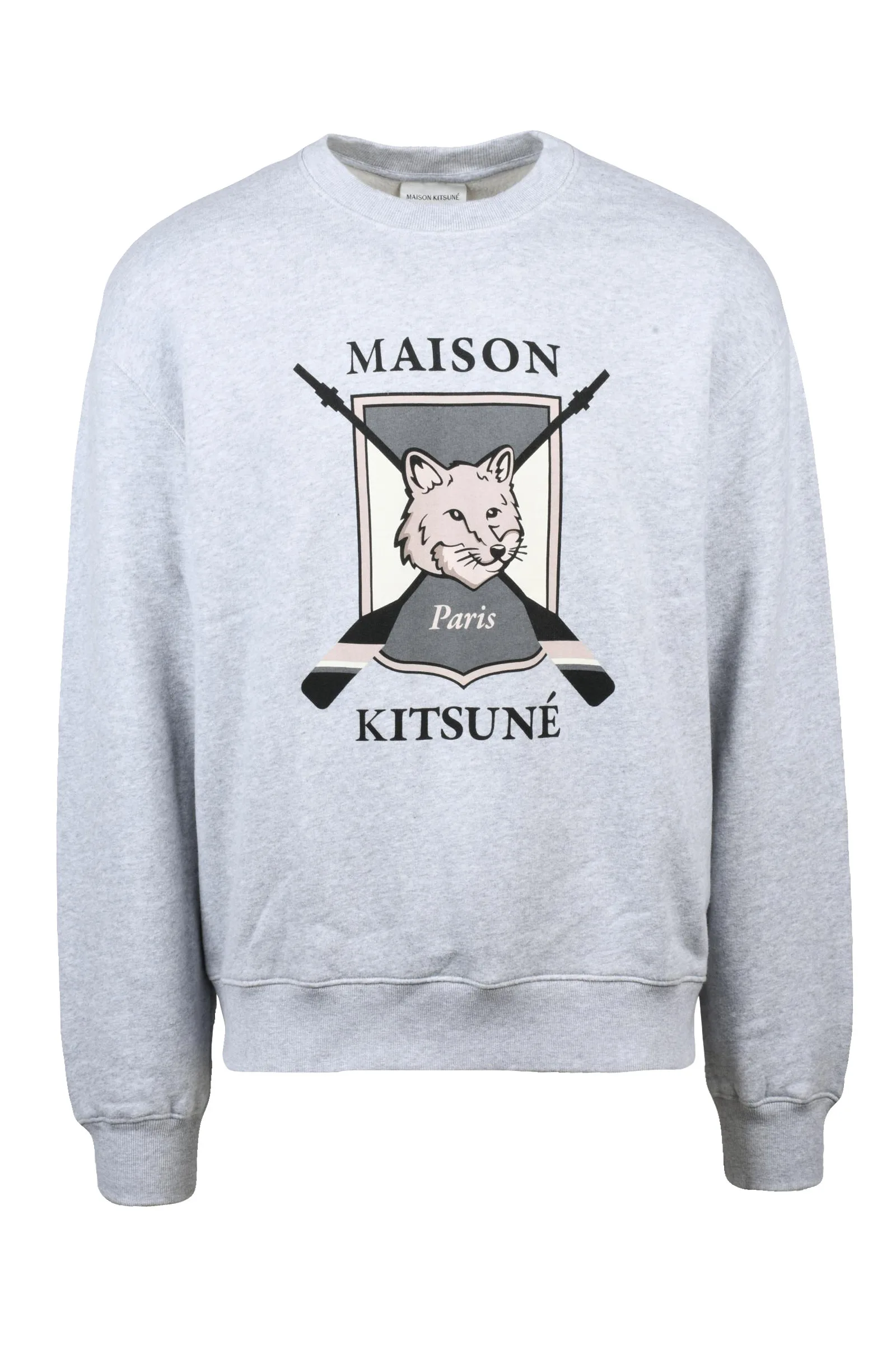 Graues Sweatshirt mit Rundhalsausschnitt