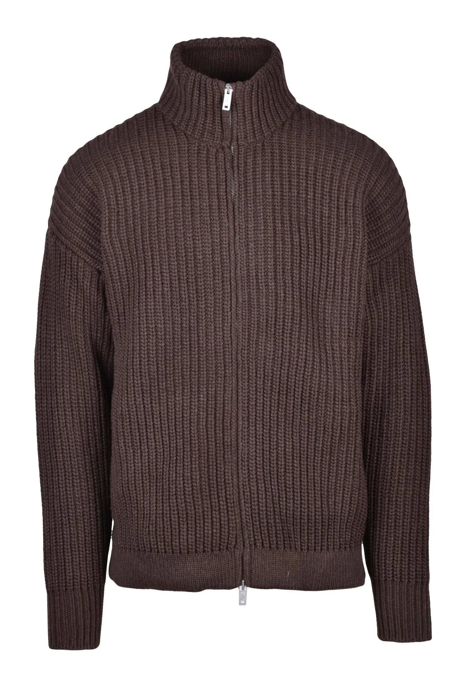 Cardigan con Zip Marrone