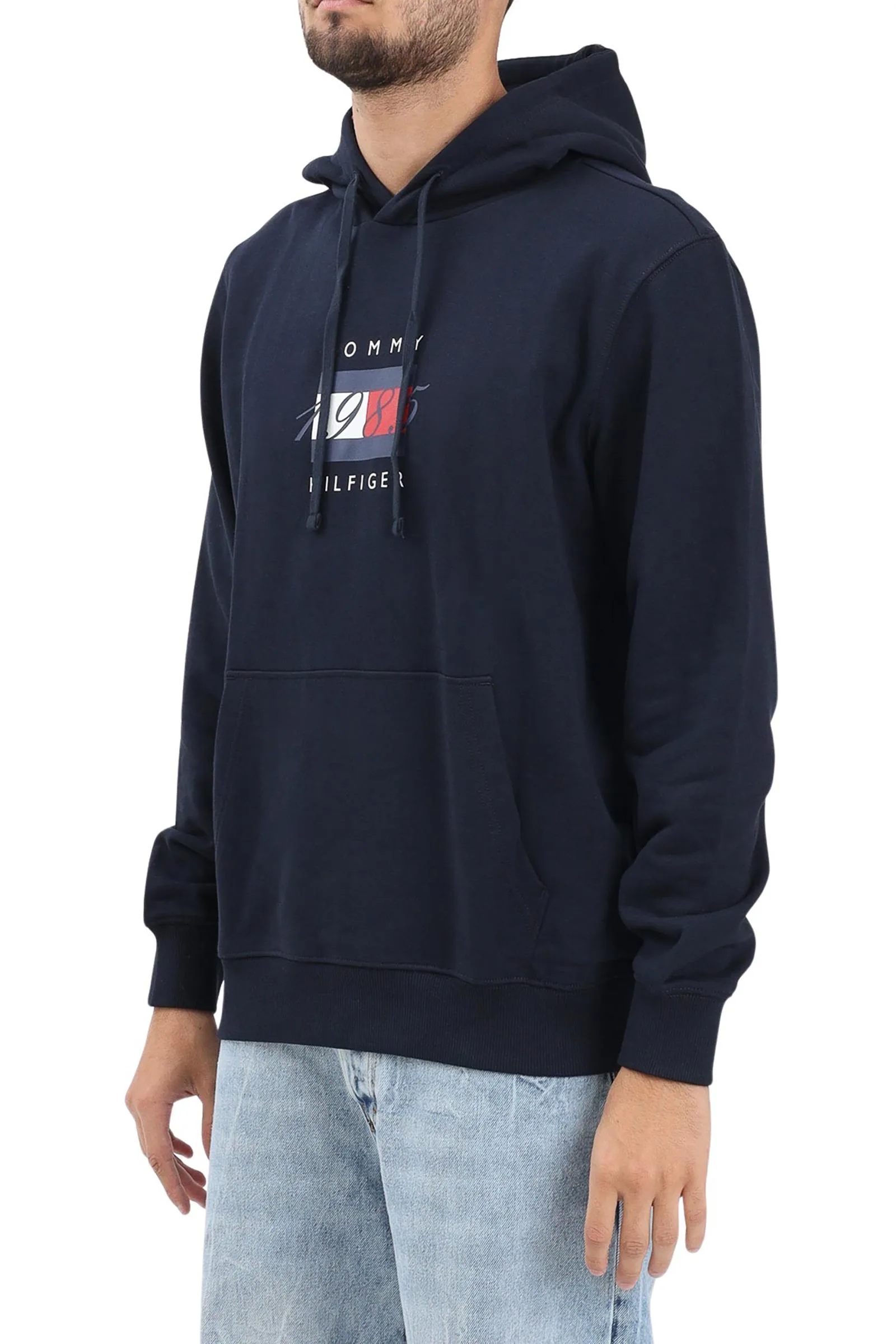 Blaues Kapuzen-Sweatshirt