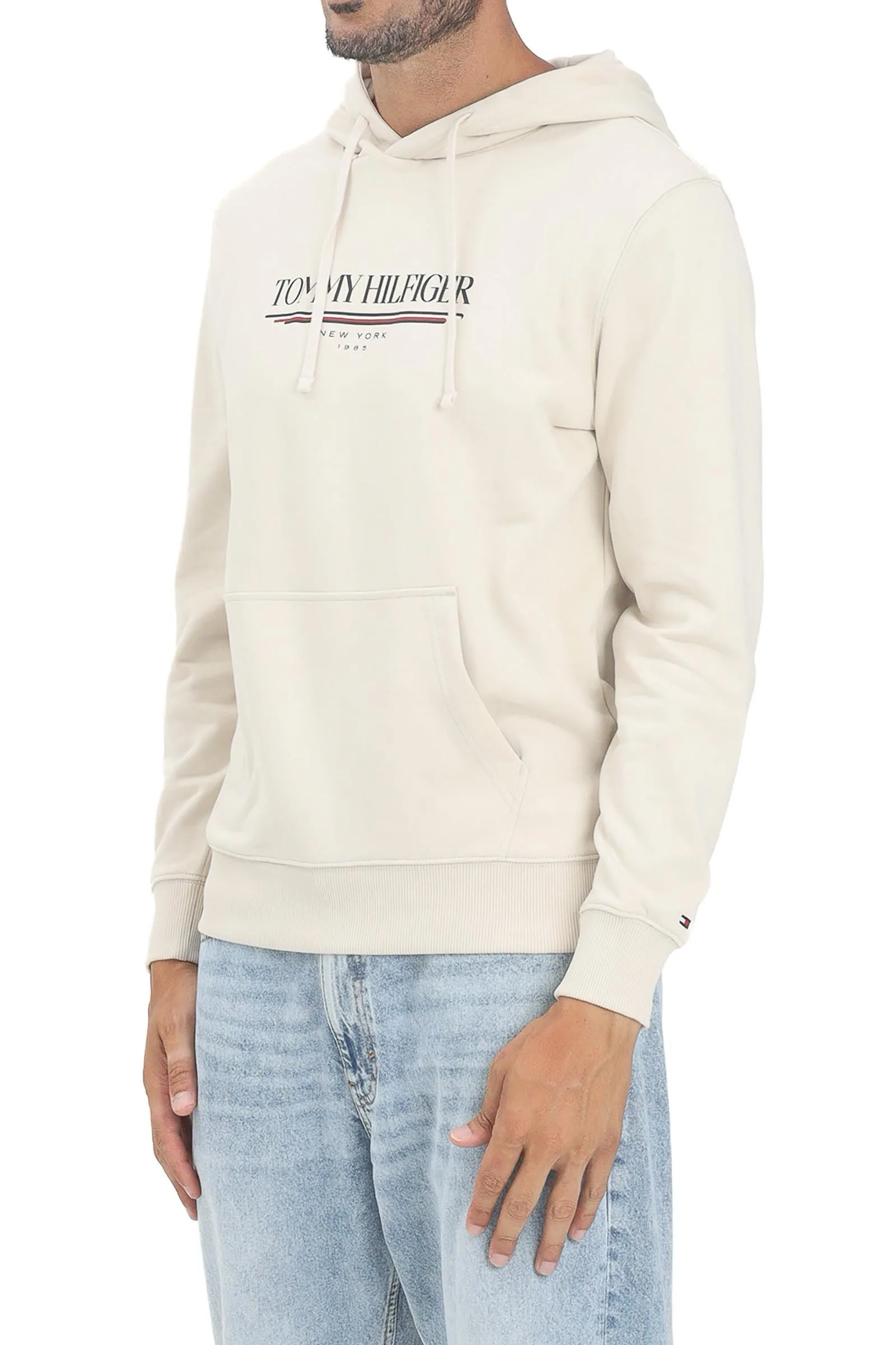 Felpa con Cappuccio Beige