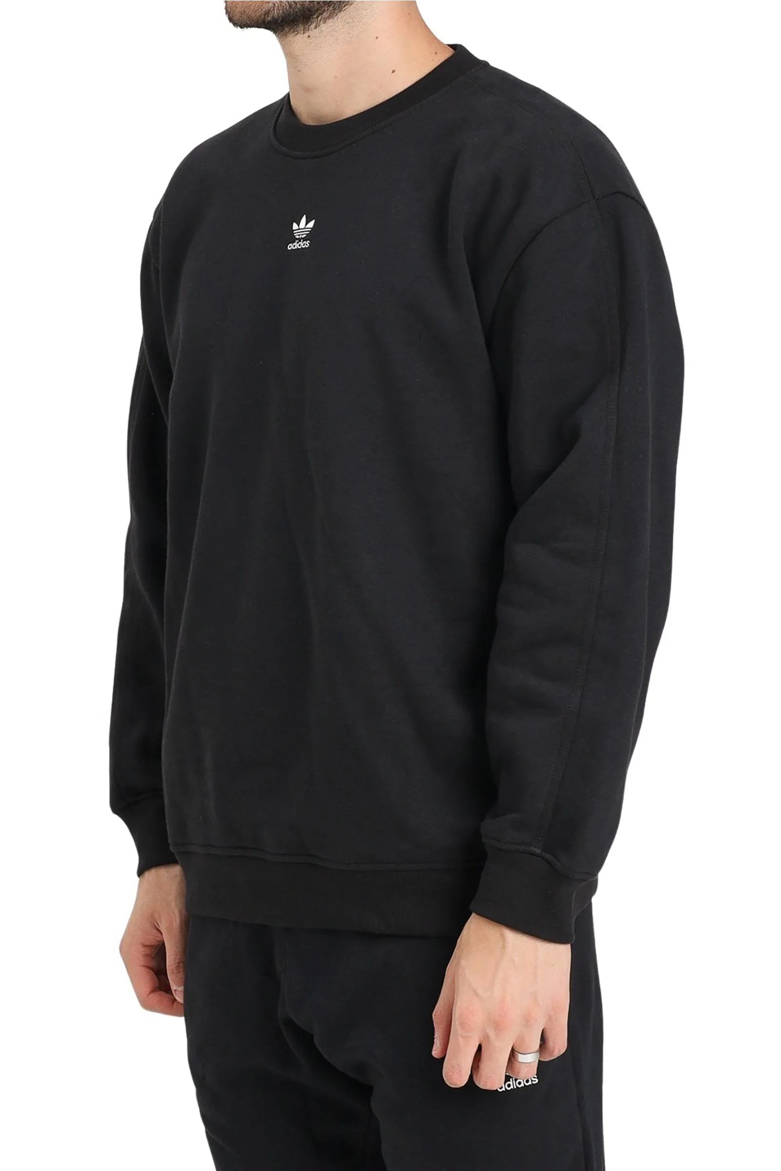 Schwarzes Sweatshirt mit Rundhalsausschnitt