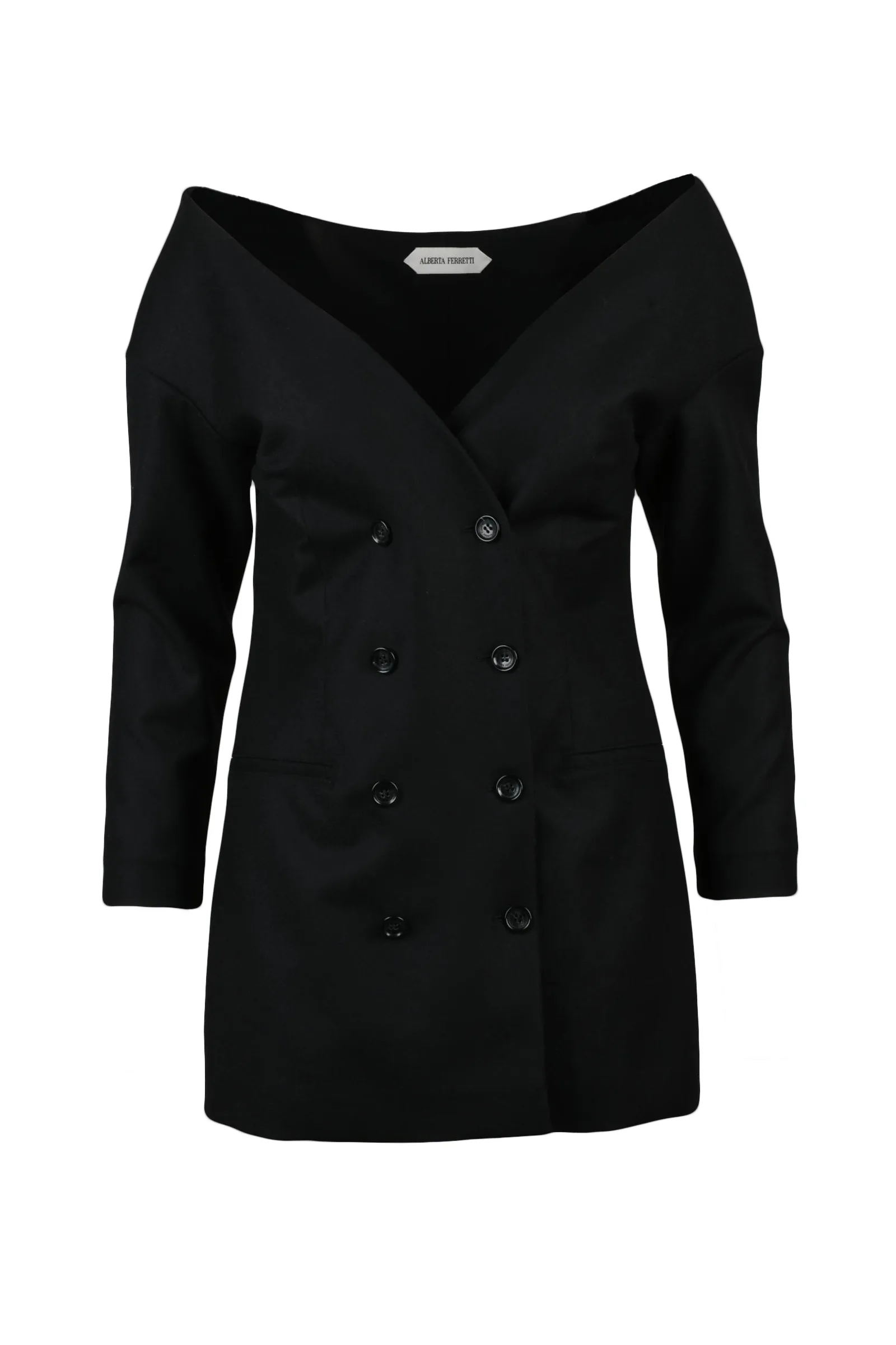 Schwarze zweireihige Jacke