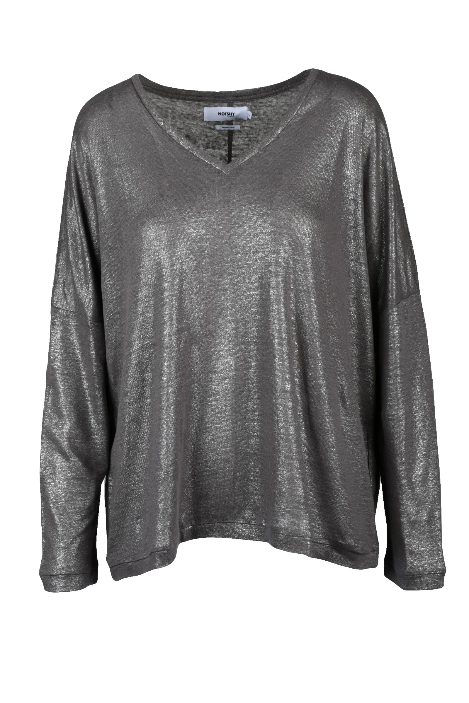 Blusa in Lamè Grigio