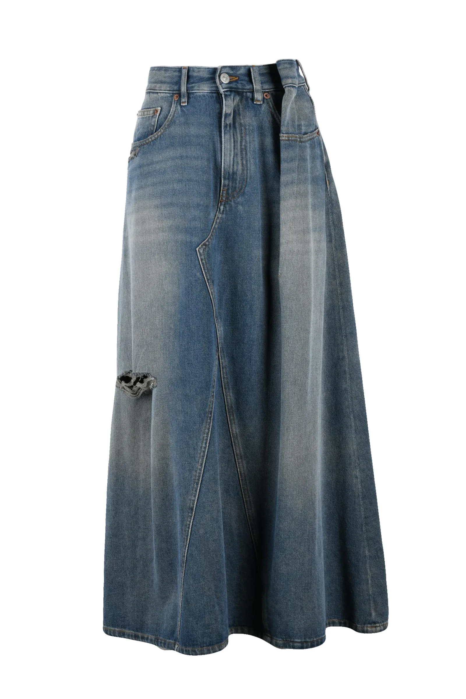 Gonna Lunga Denim Blu