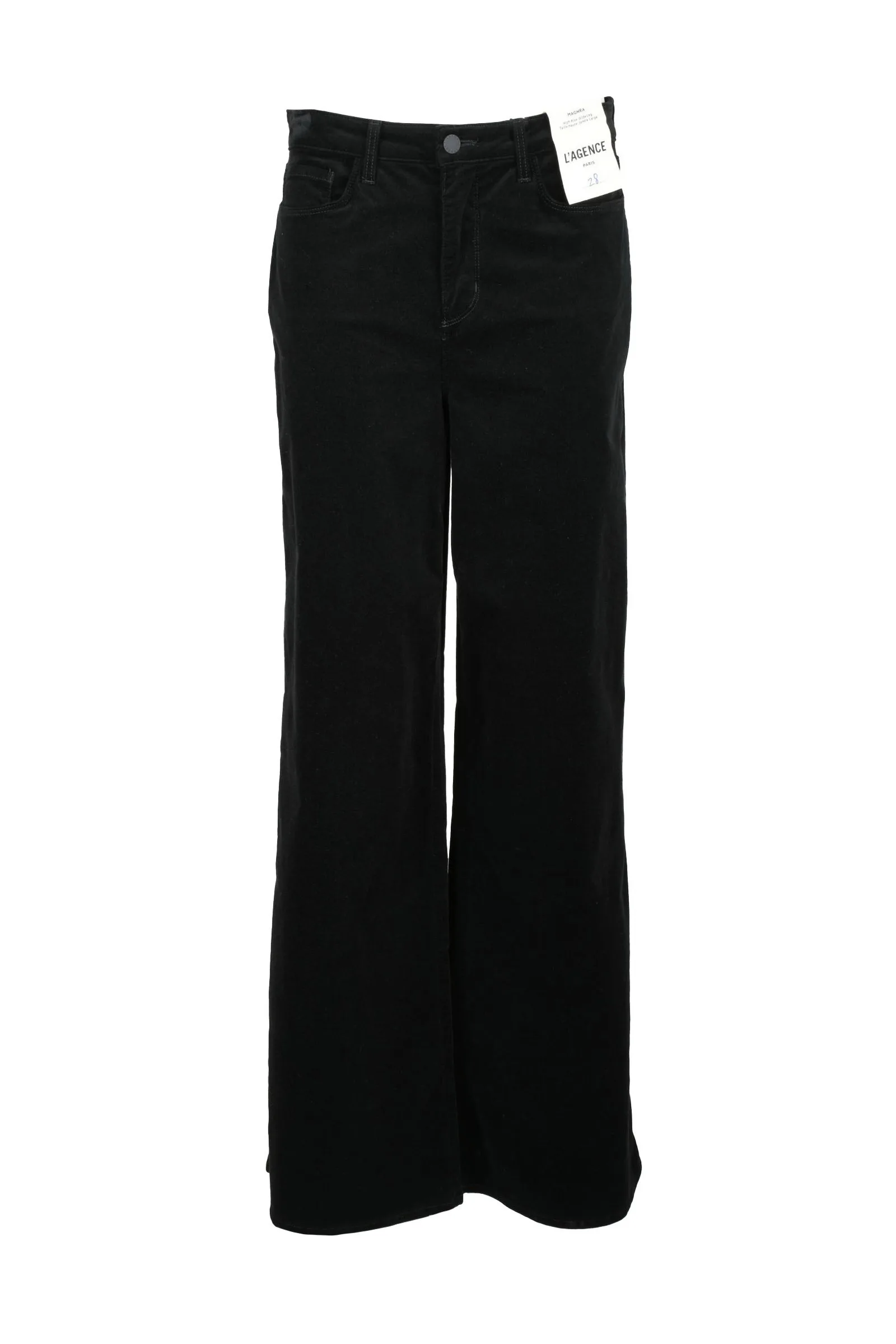 Pantalone Velluto a Gamba Larga Nero