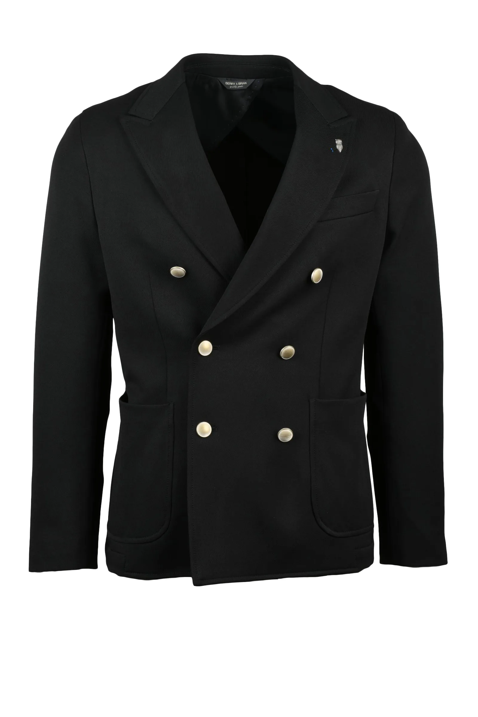 Schwarze zweireihige Jacke