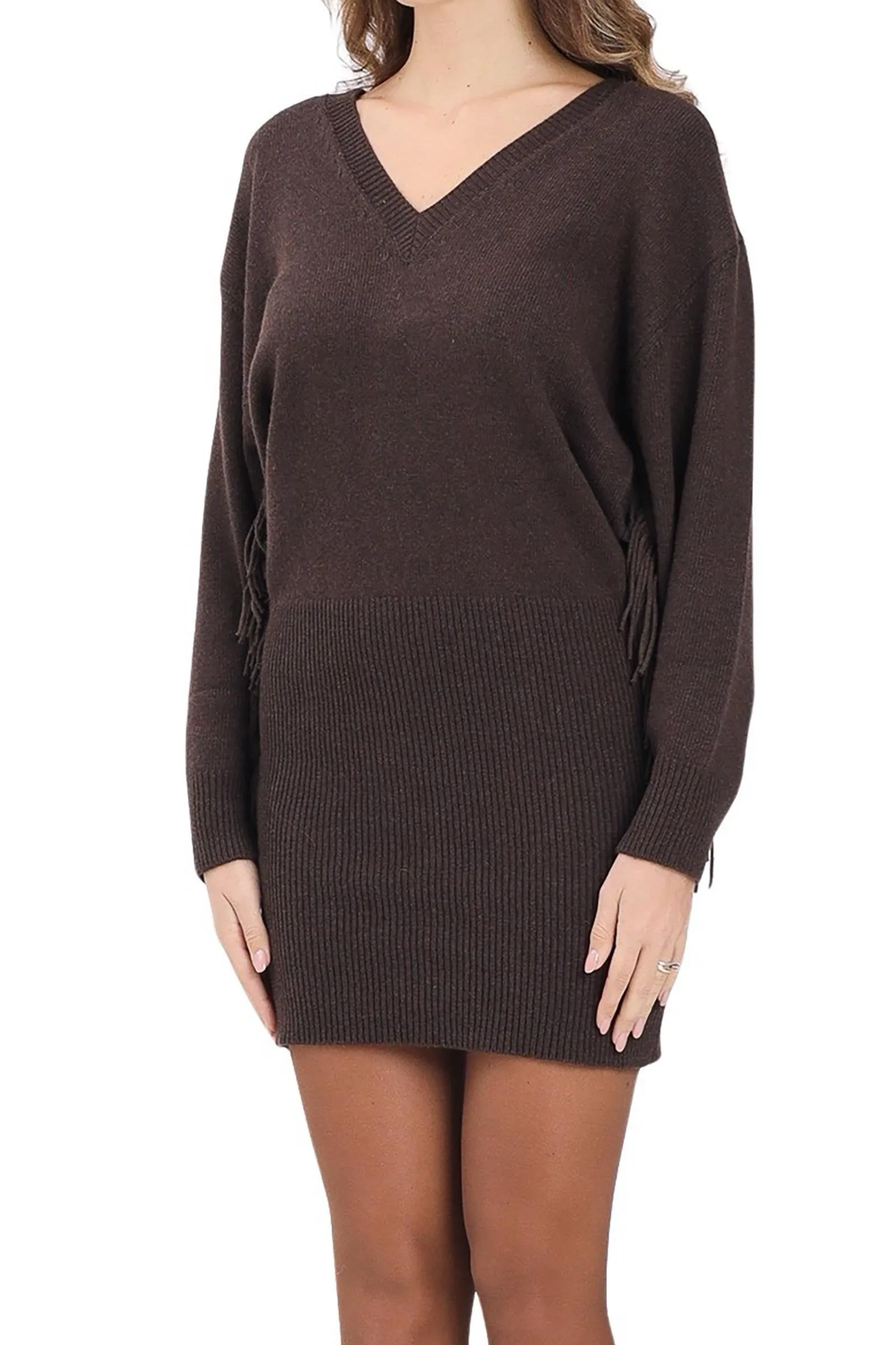 Abito in Maglia Marrone