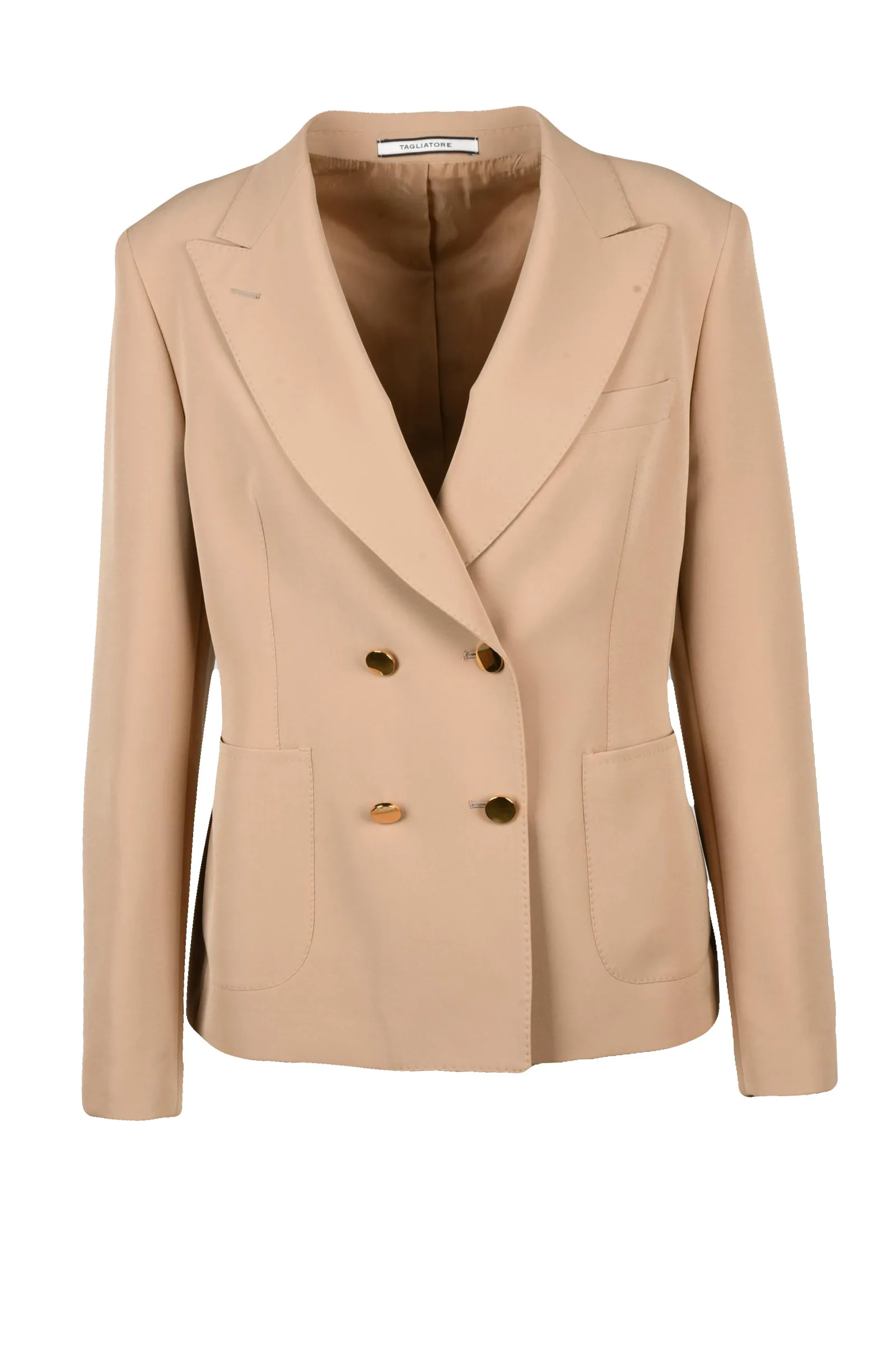 Beige zweireihige Jacke