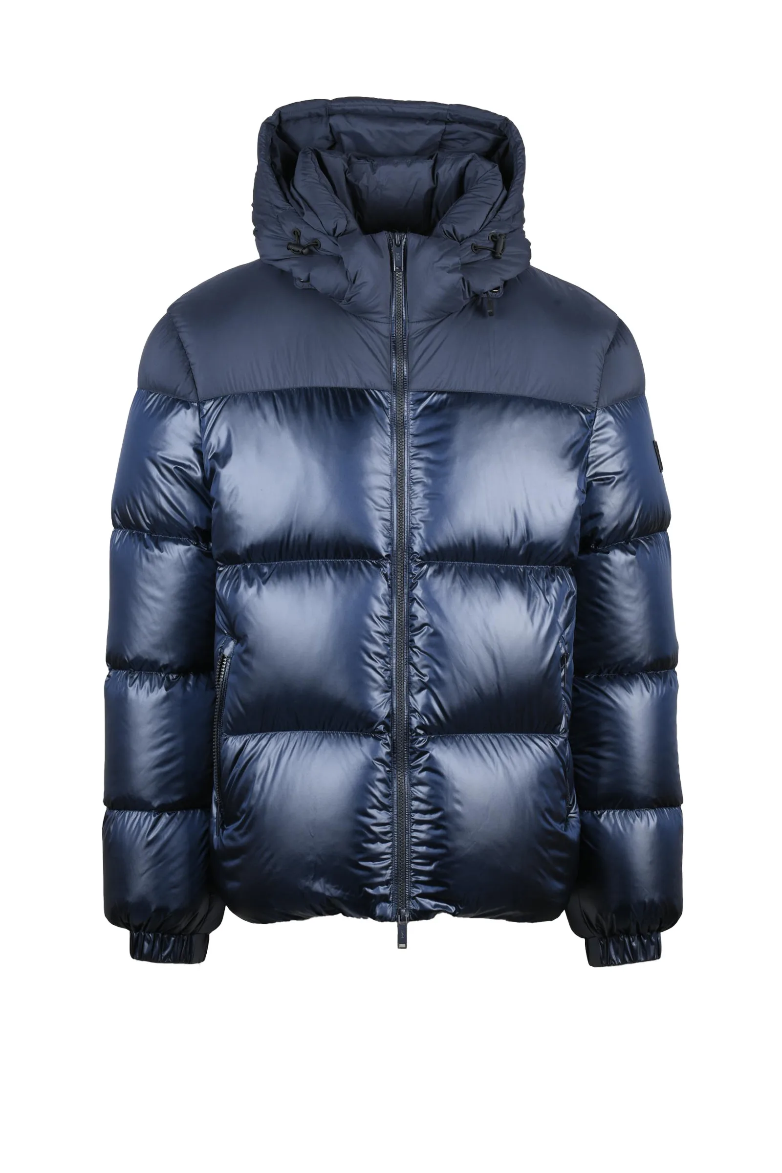 Blaue Daunenjacke