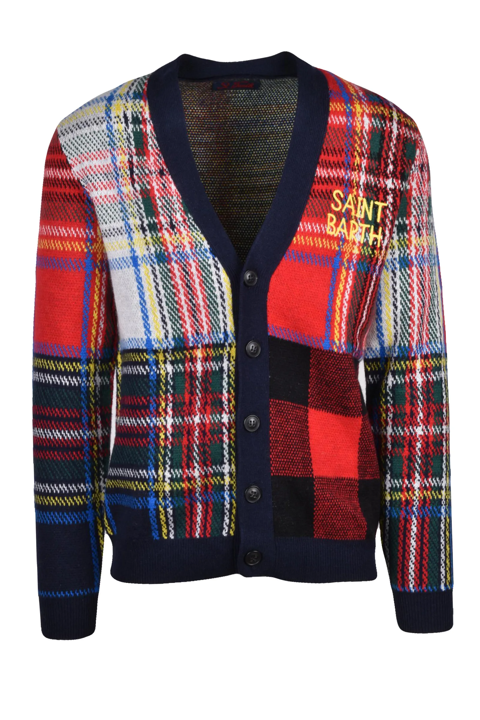 Rote Strickjacke