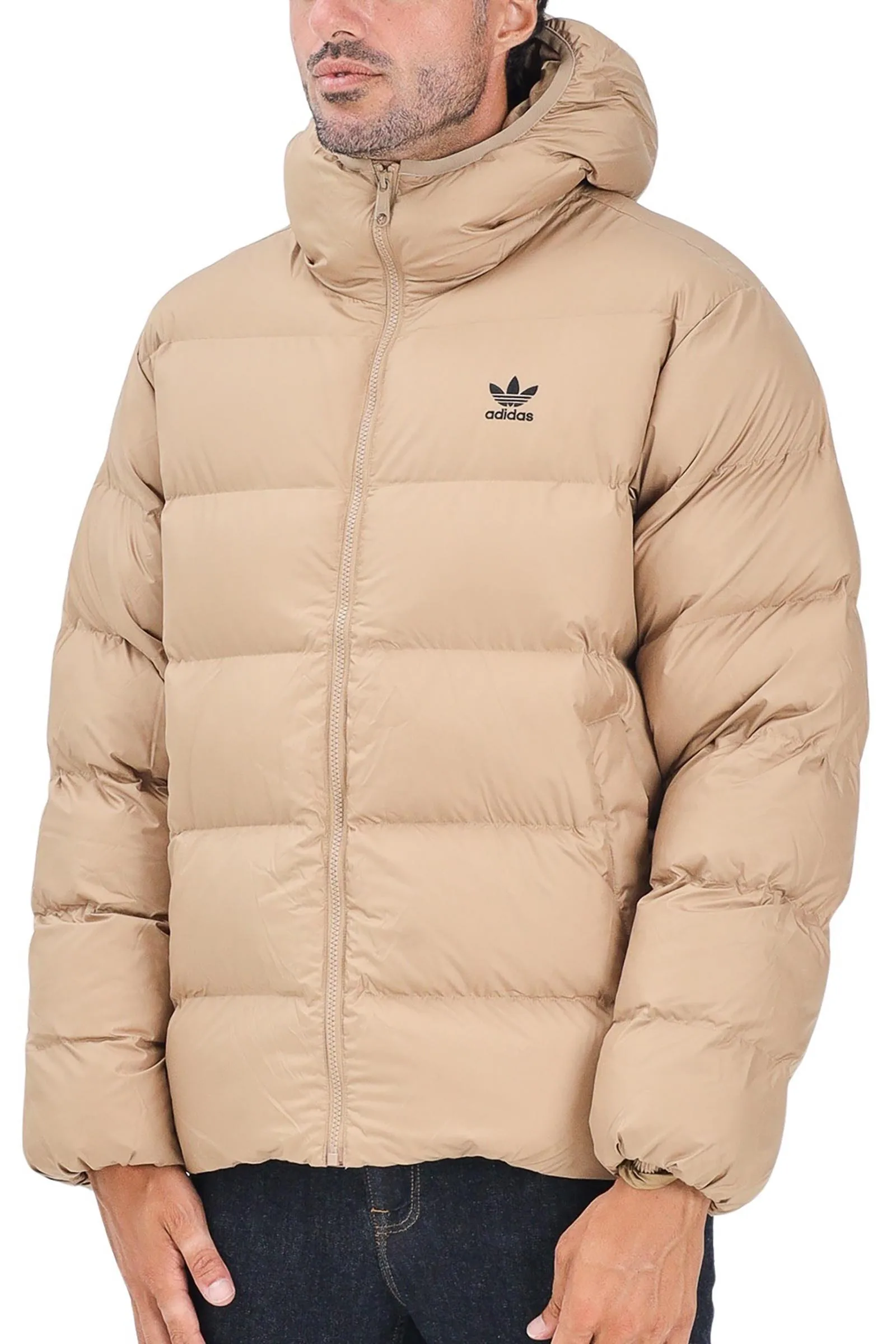 Beige Daunenjacke