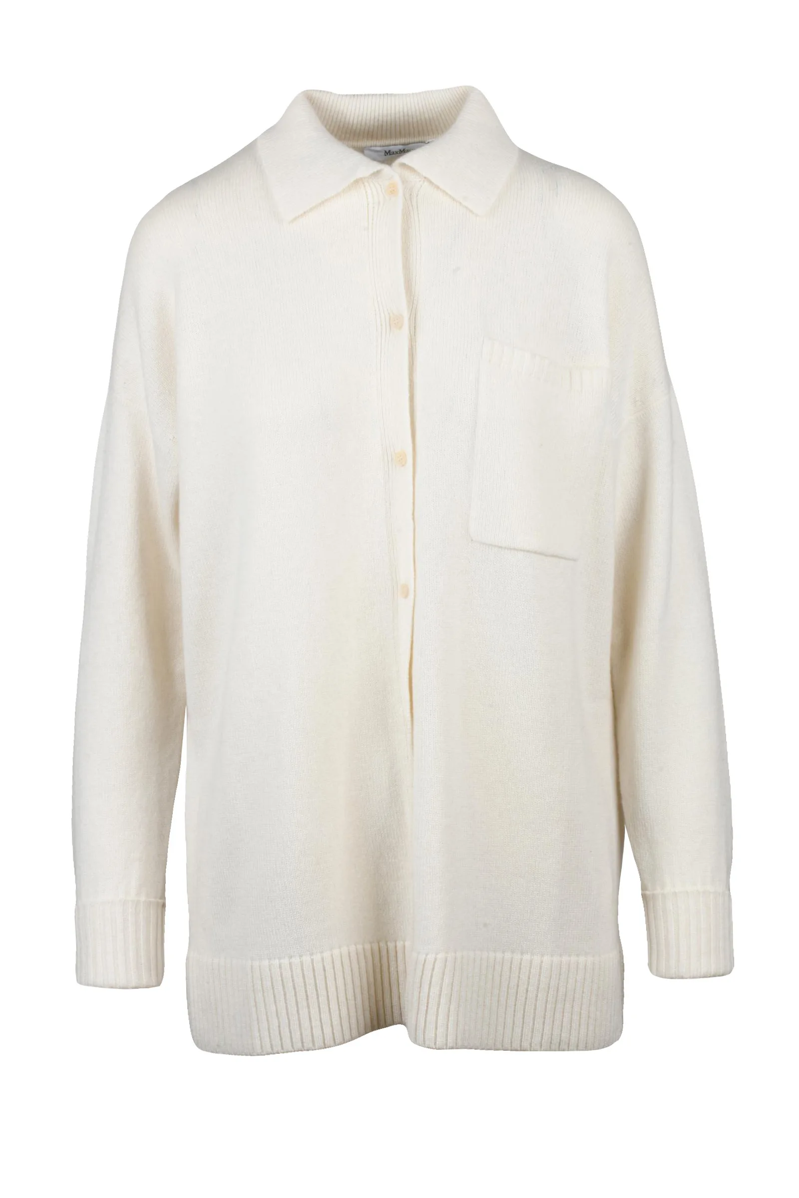 Weiße Strickjacke