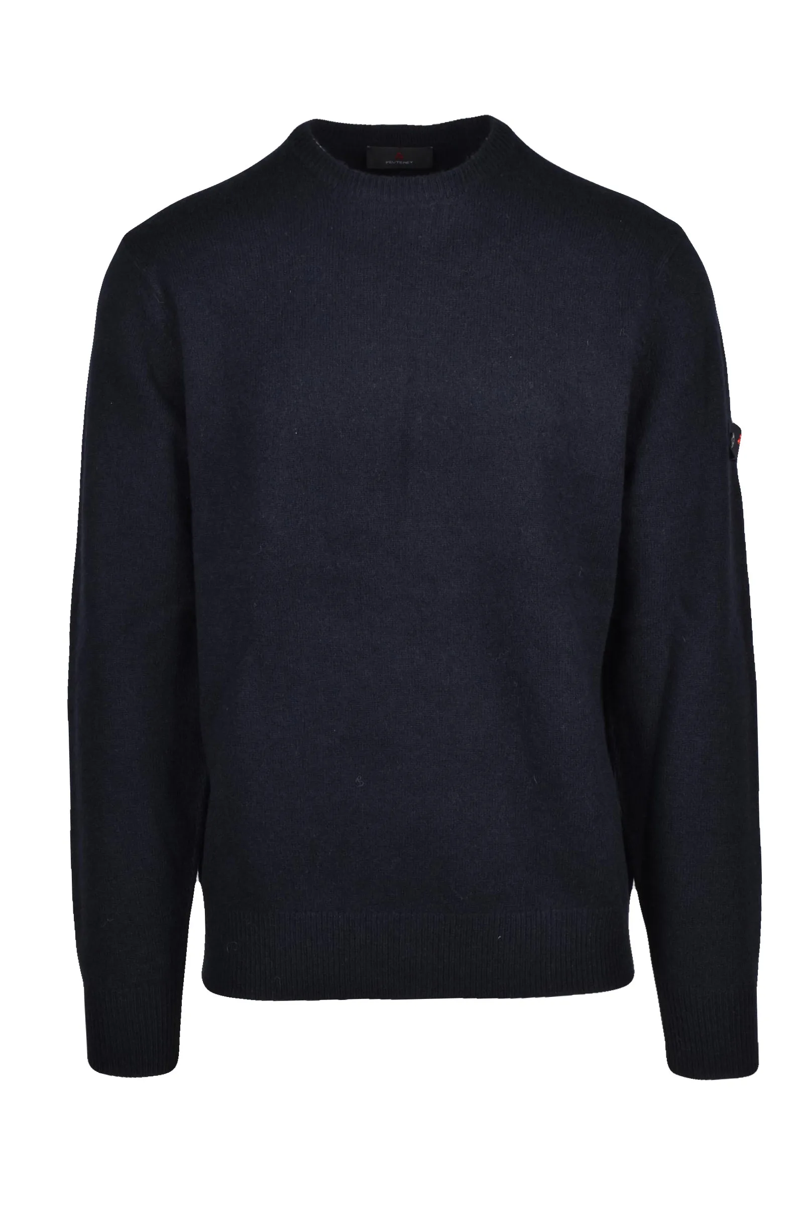 Schwarzer Pullover mit Rundhalsausschnitt