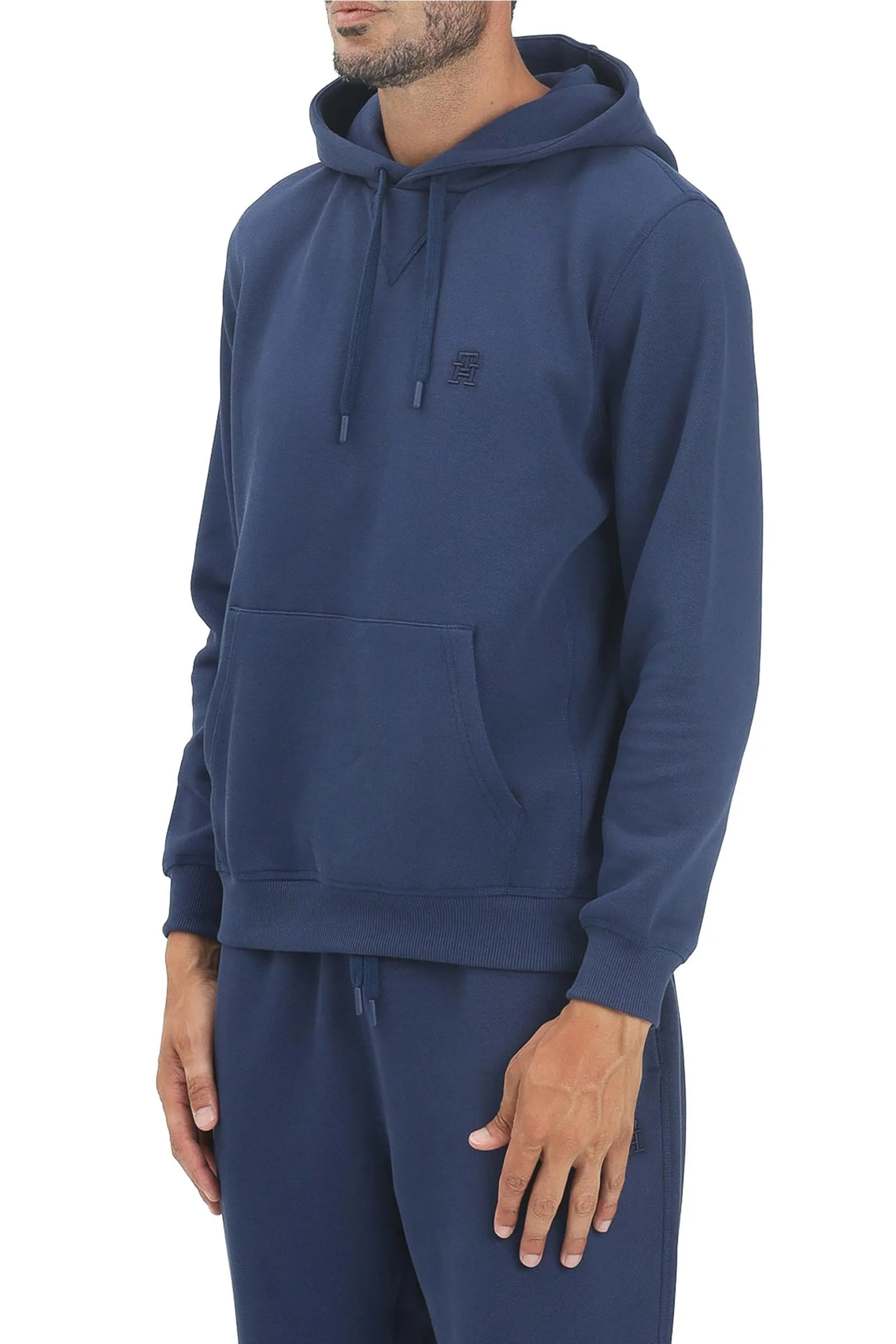 Blaues Kapuzen-Sweatshirt