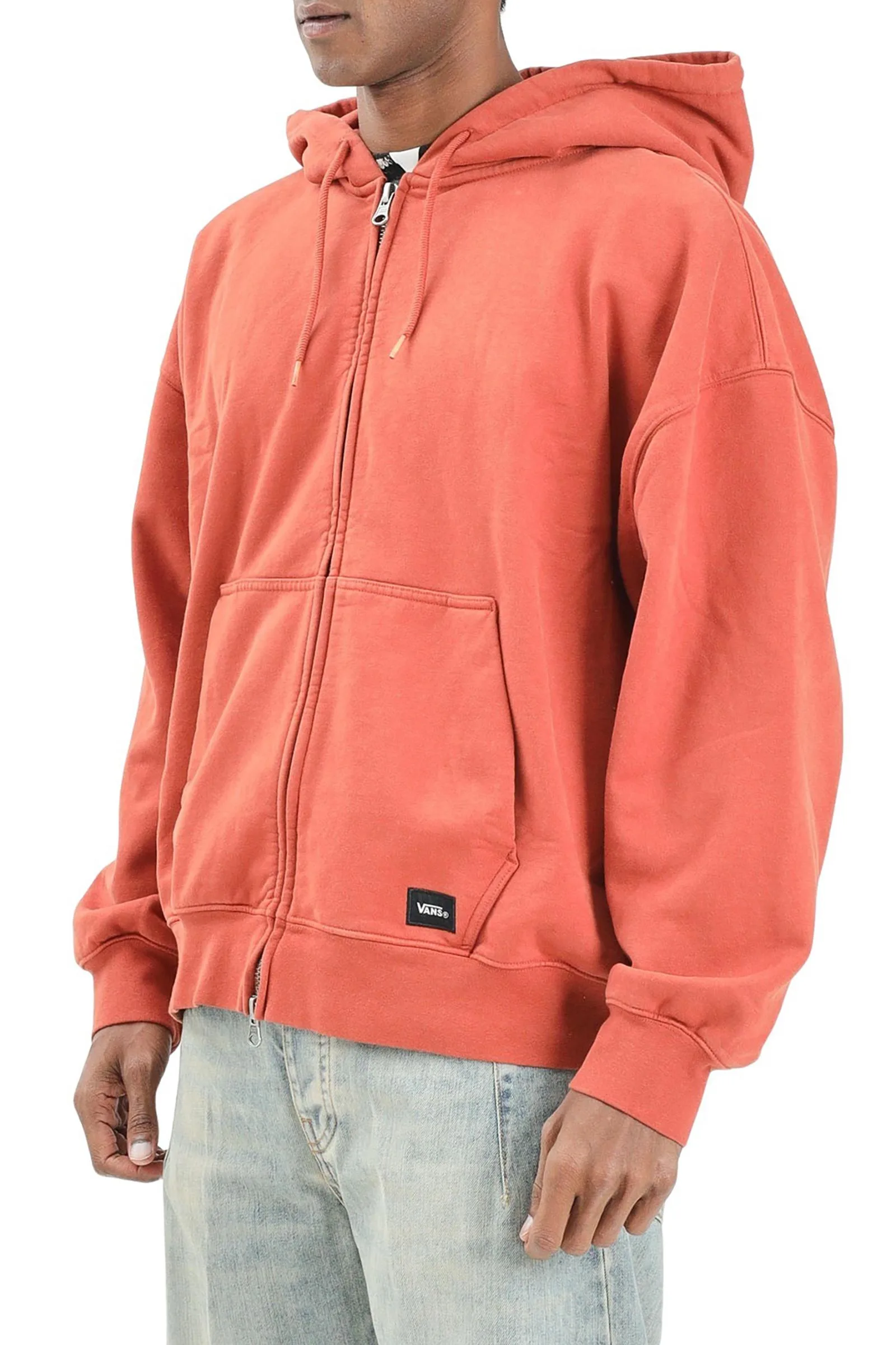Oranges Sweatshirt mit Reißverschluss