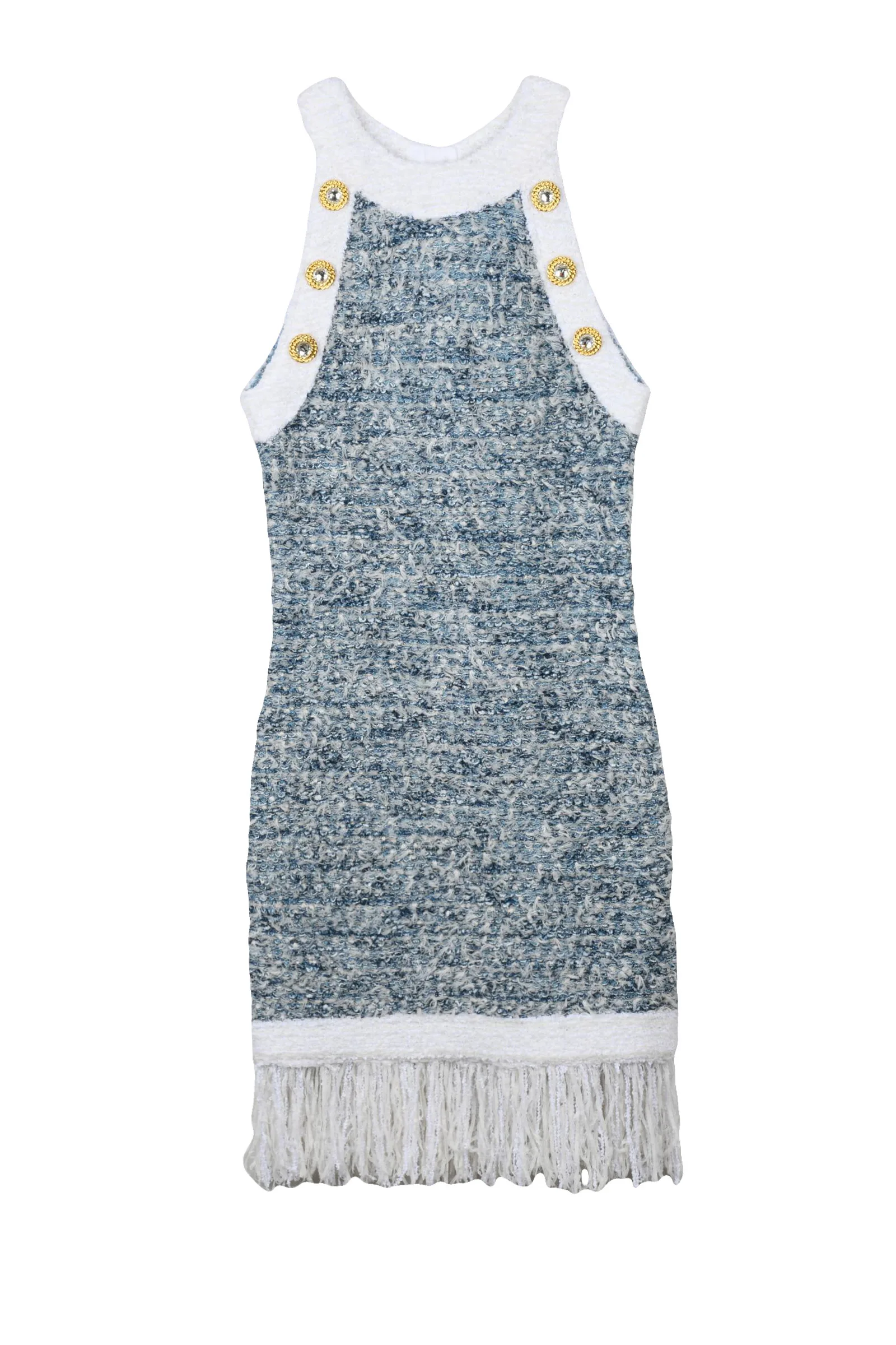 Weißes Bouclè-Kleid