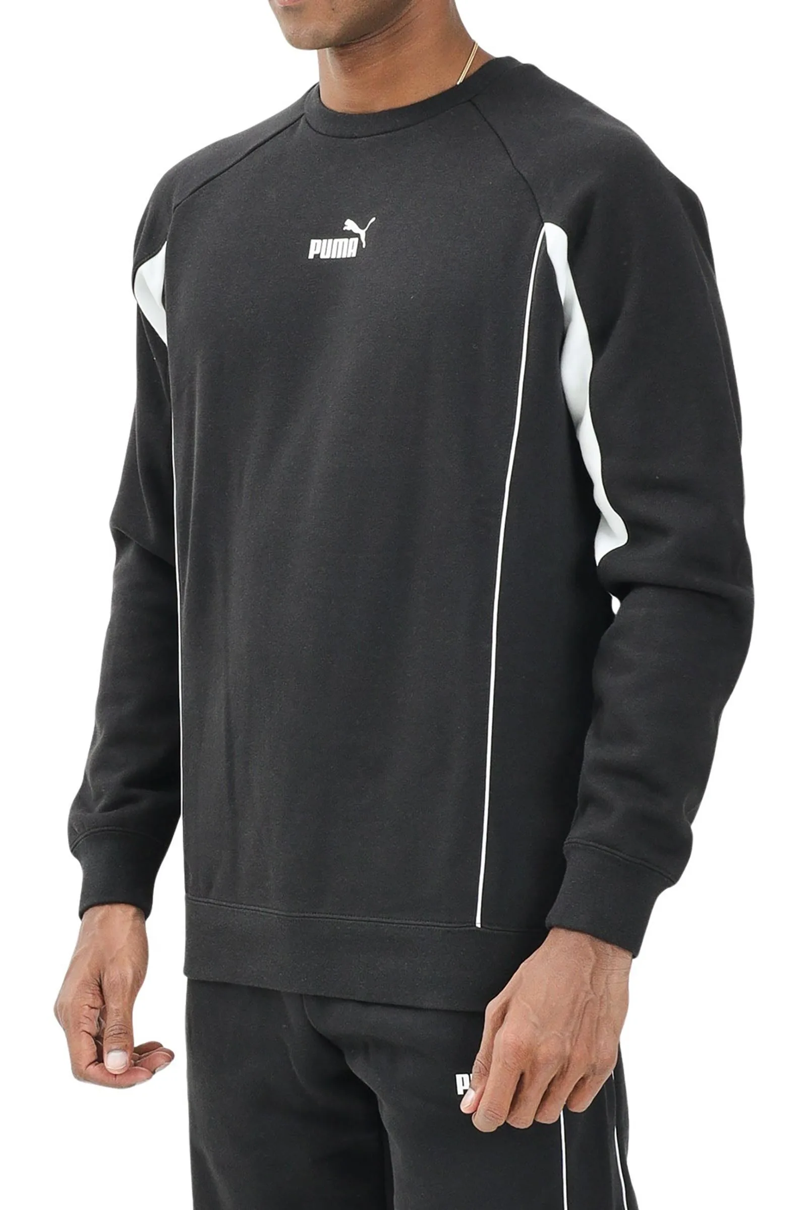 Schwarzes Sweatshirt mit Rundhalsausschnitt