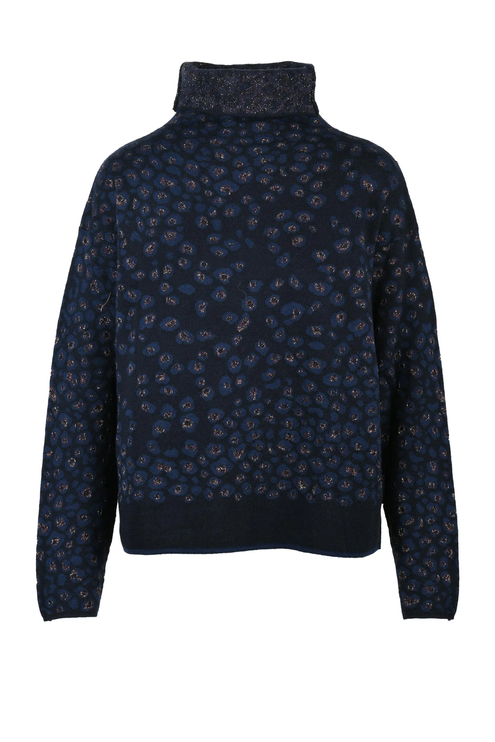 Blauer Rollkragenpullover