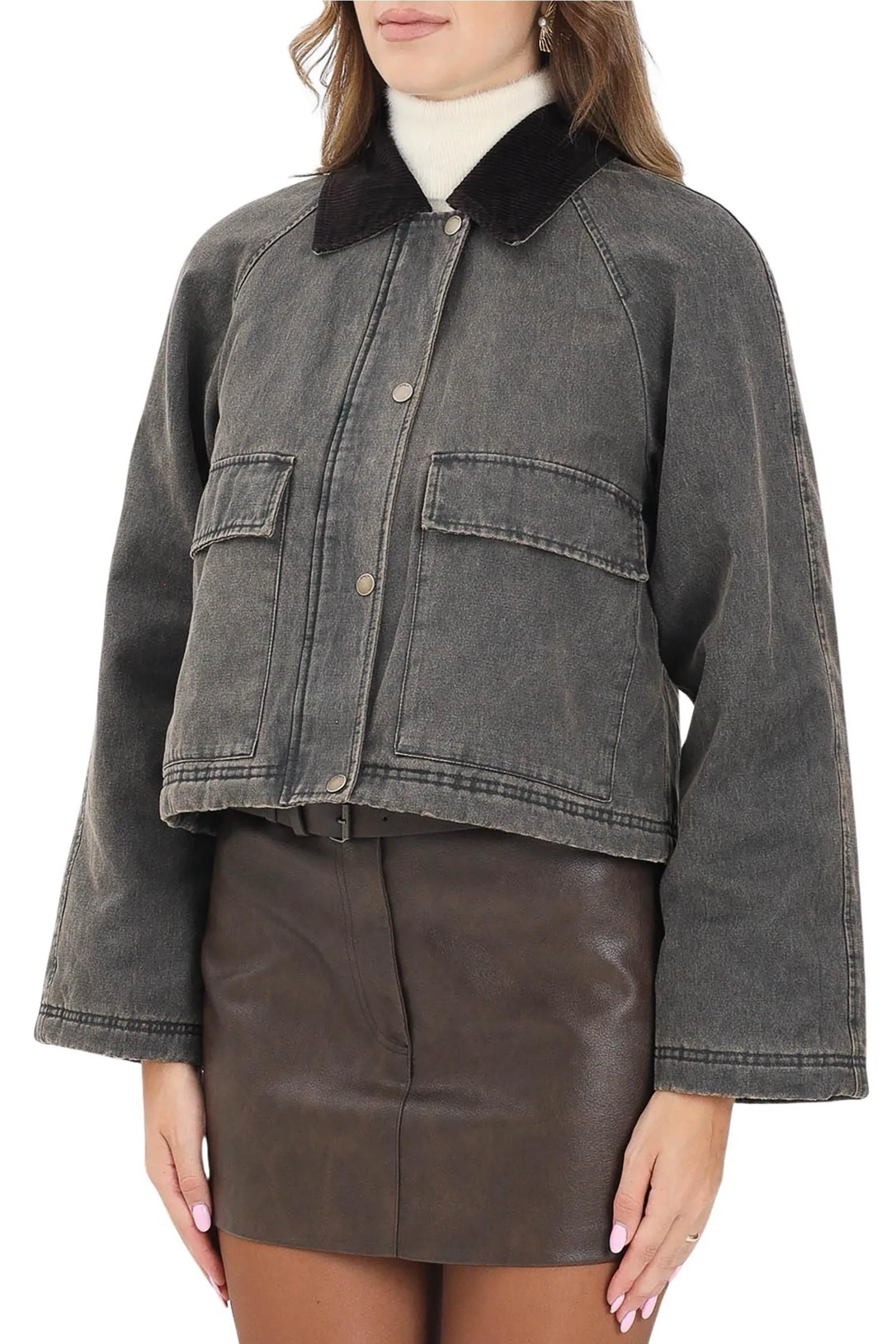 Giubbotto Denim Nero