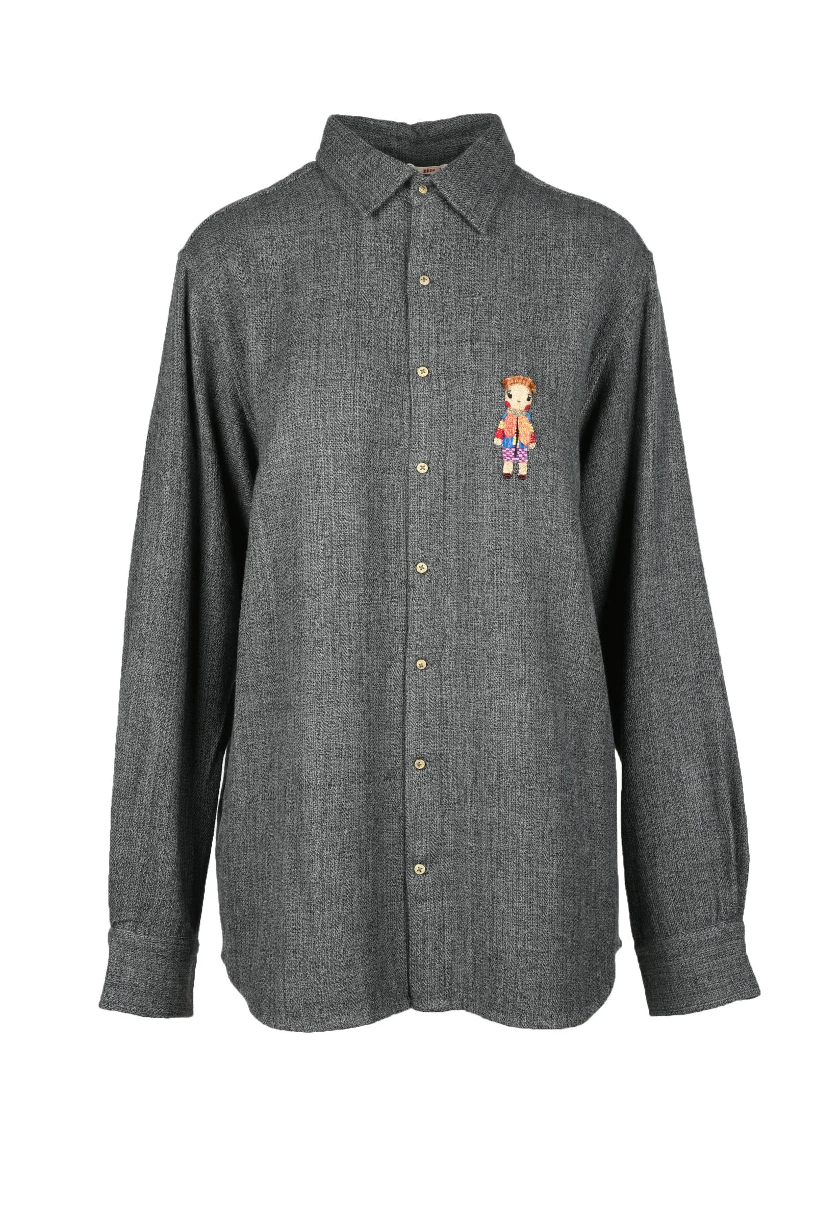 Camicia Over in Lana Grigio