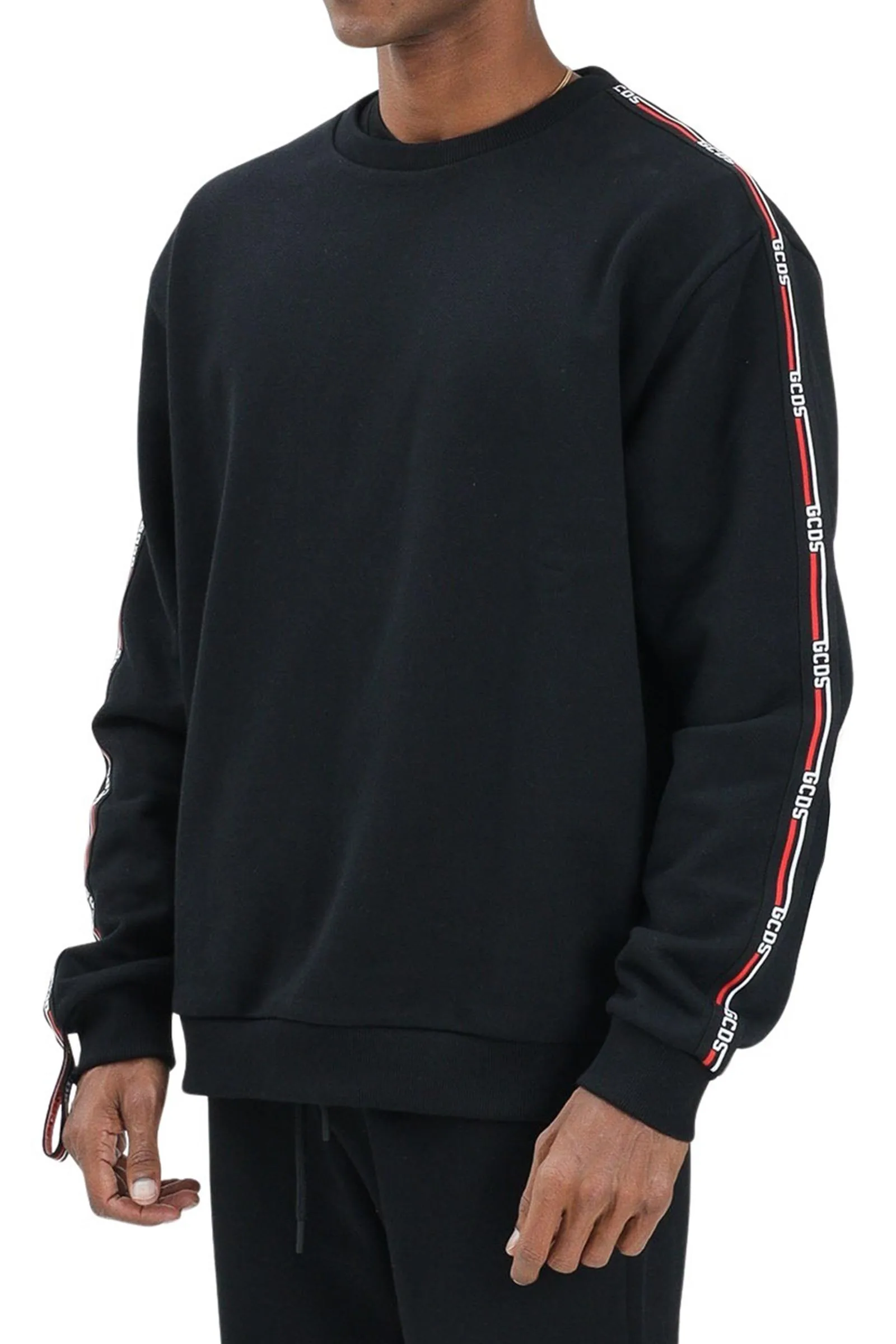 Schwarzes Sweatshirt mit Rundhalsausschnitt