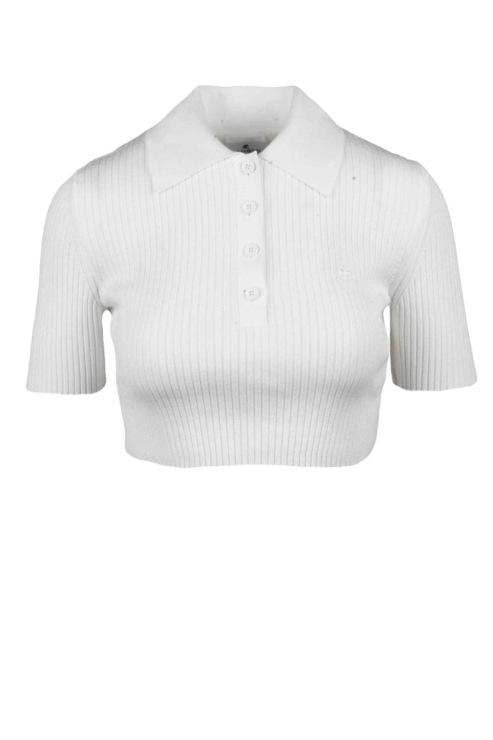 Weißes kurzes Poloshirt