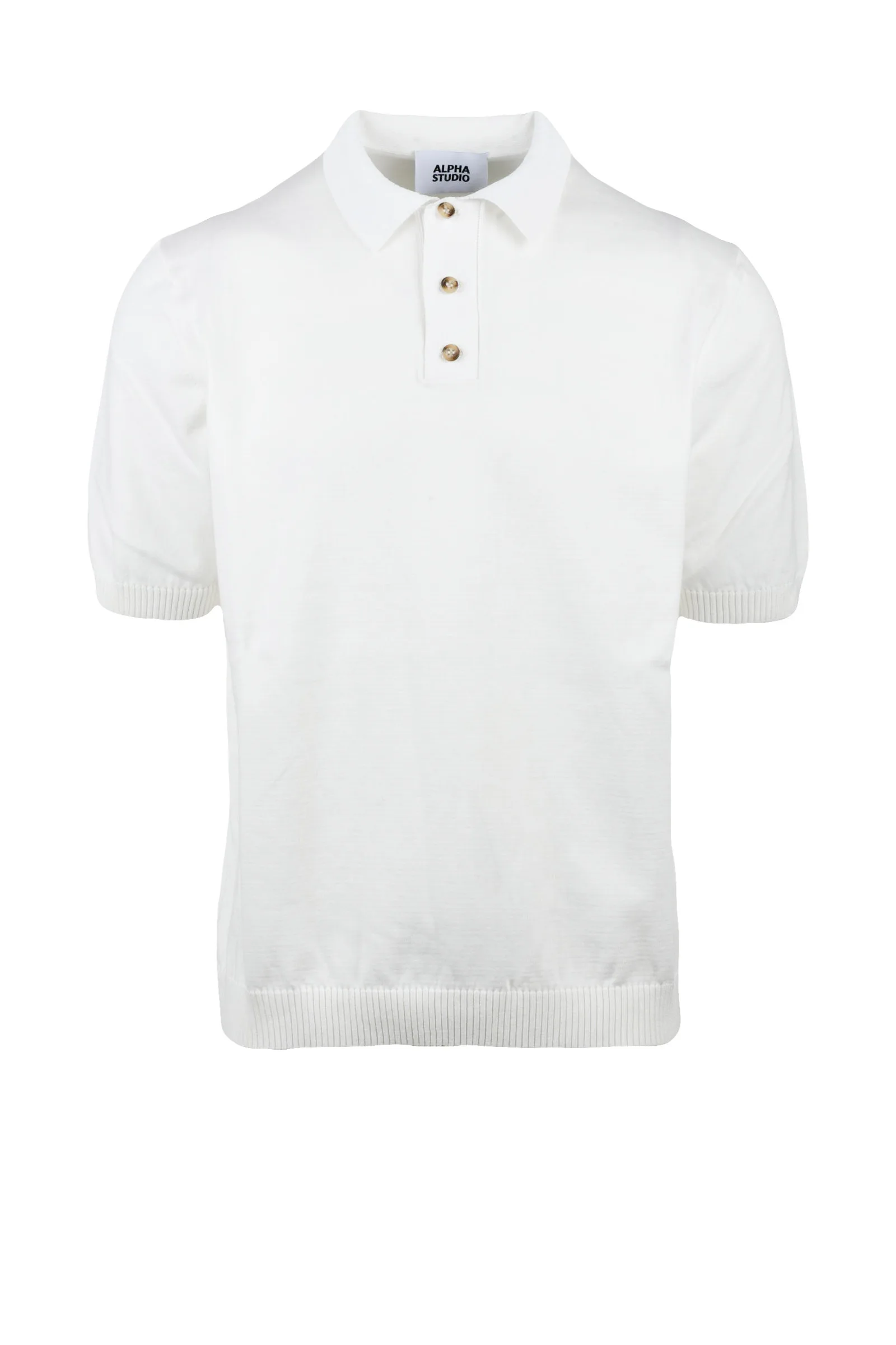 Polo in Maglia Bianco