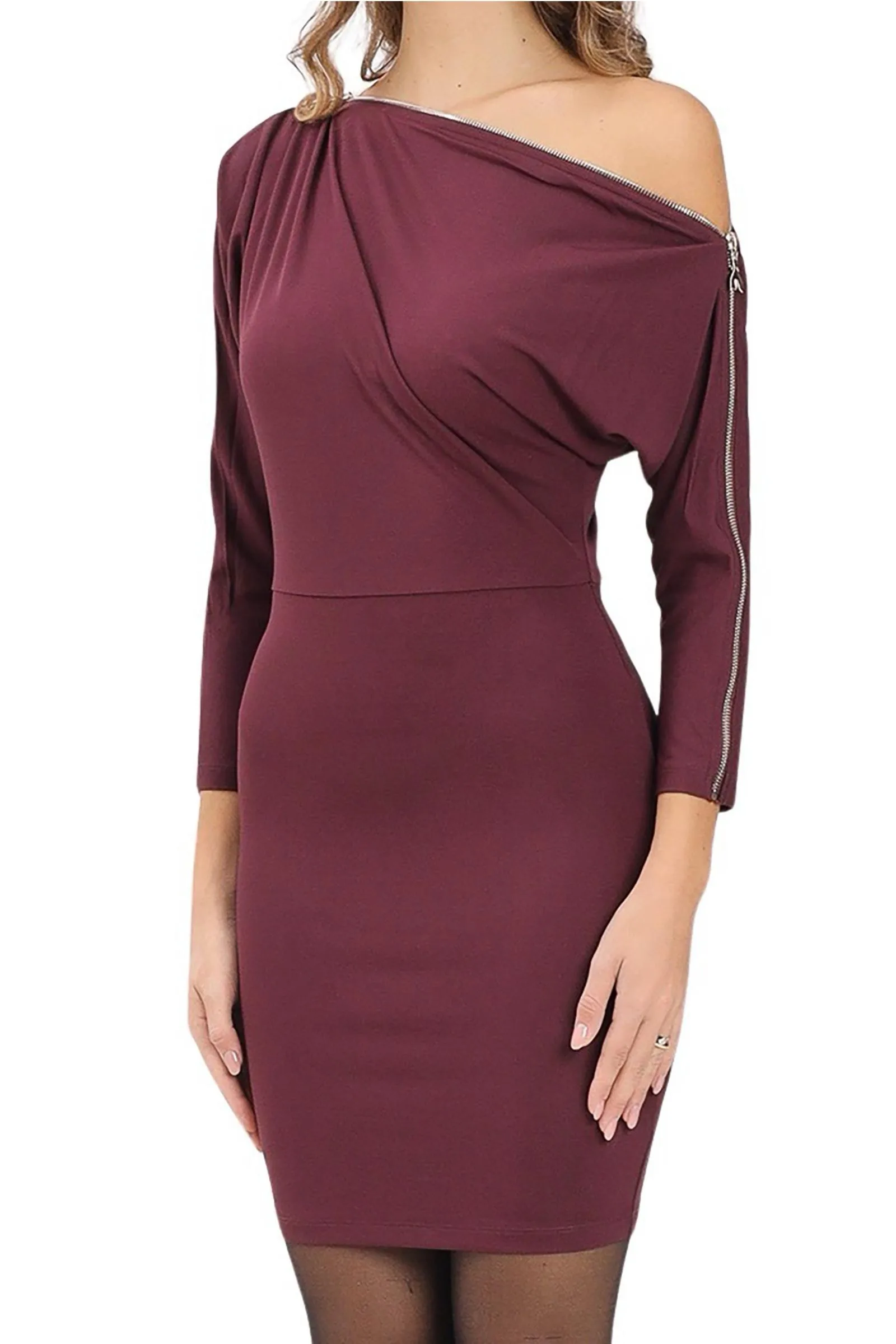 Lila asymmetrisches Kleid