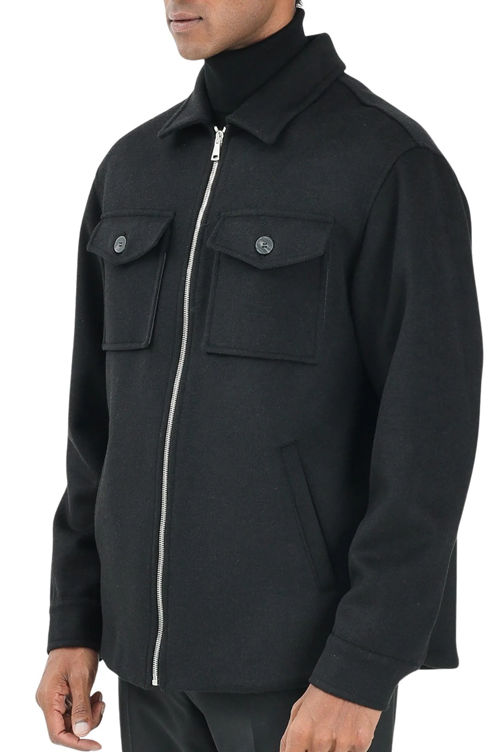 Schwarze Stoffjacke