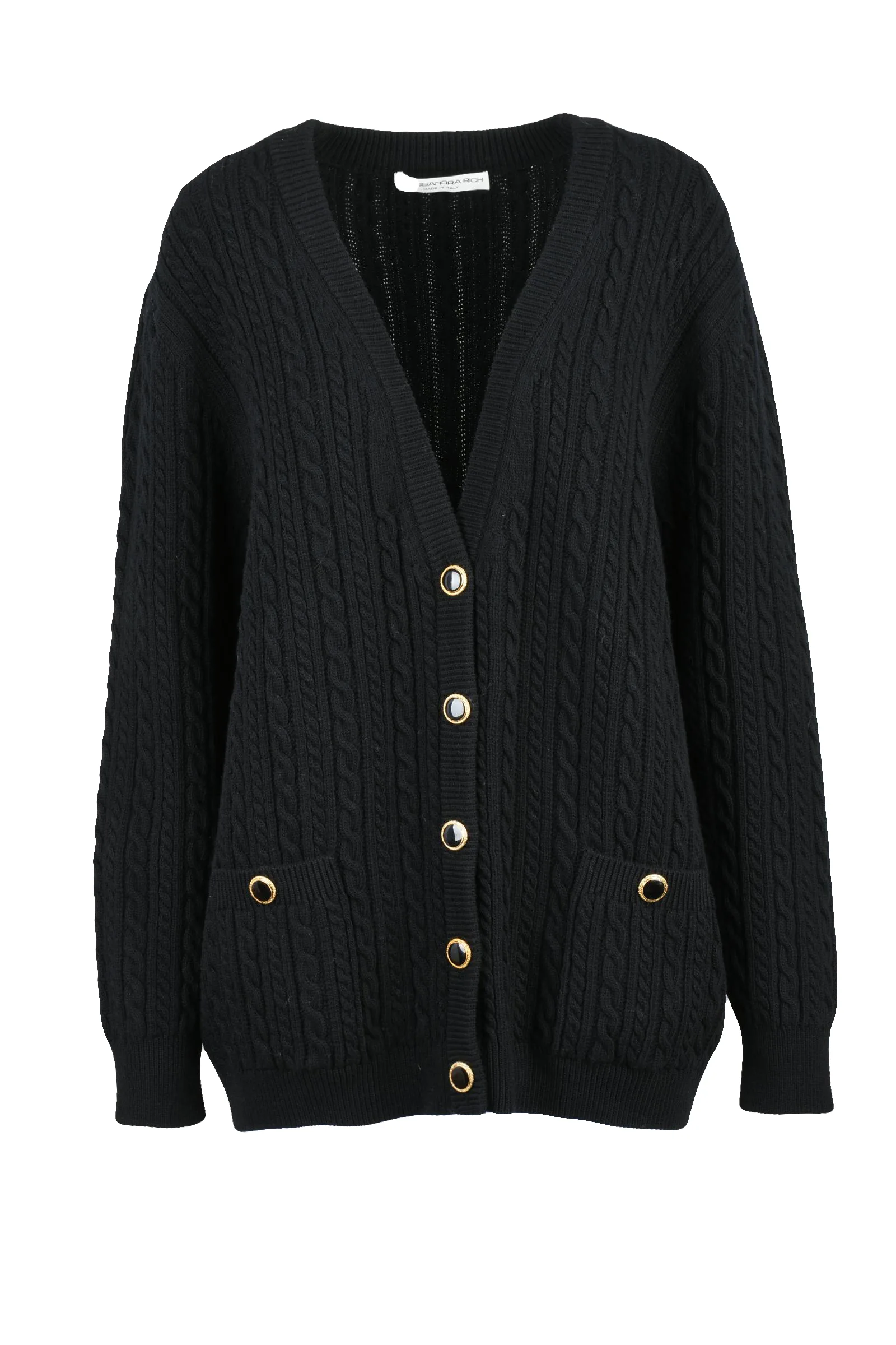Cardigan con Bottoni Nero