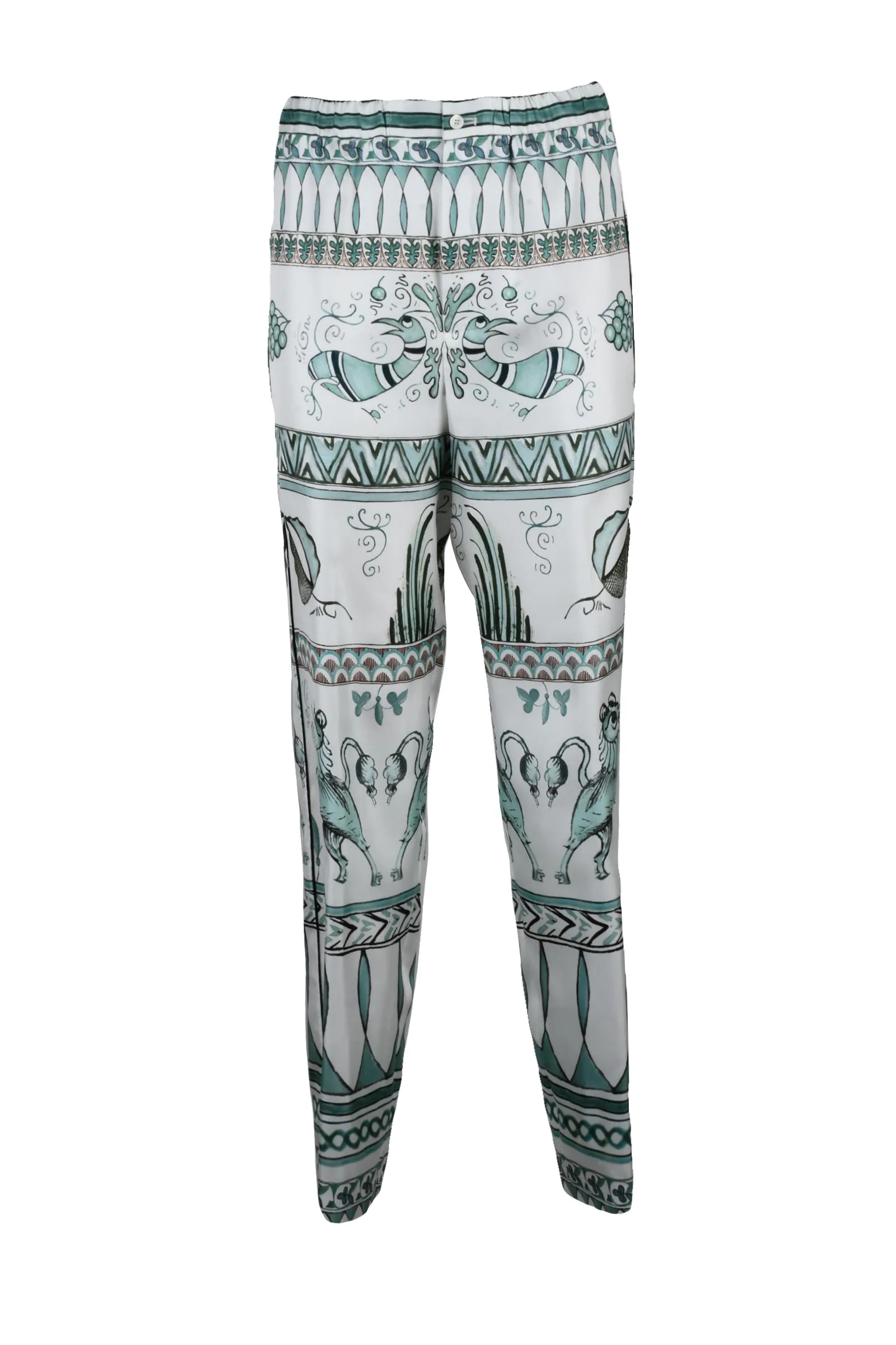 Pantalone Classico in Seta Bianco
