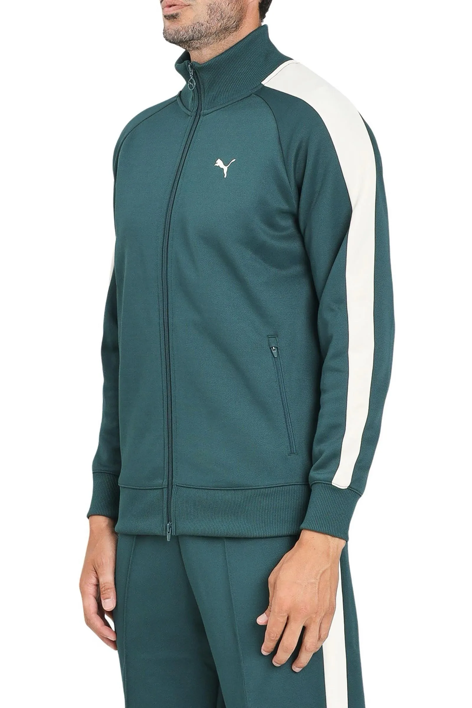 Felpa con Zip Verde