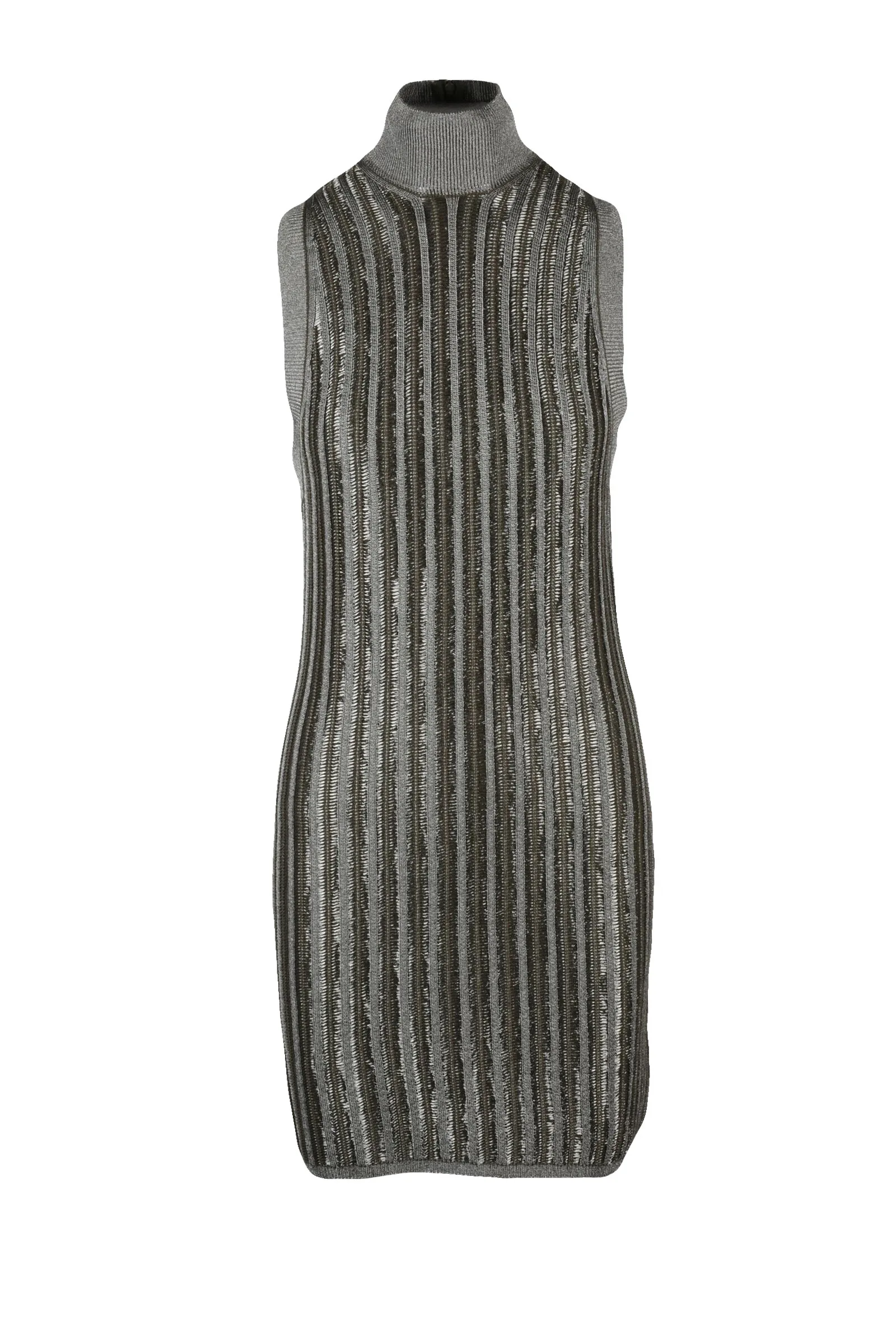 Kurzes grünes Rippenkleid