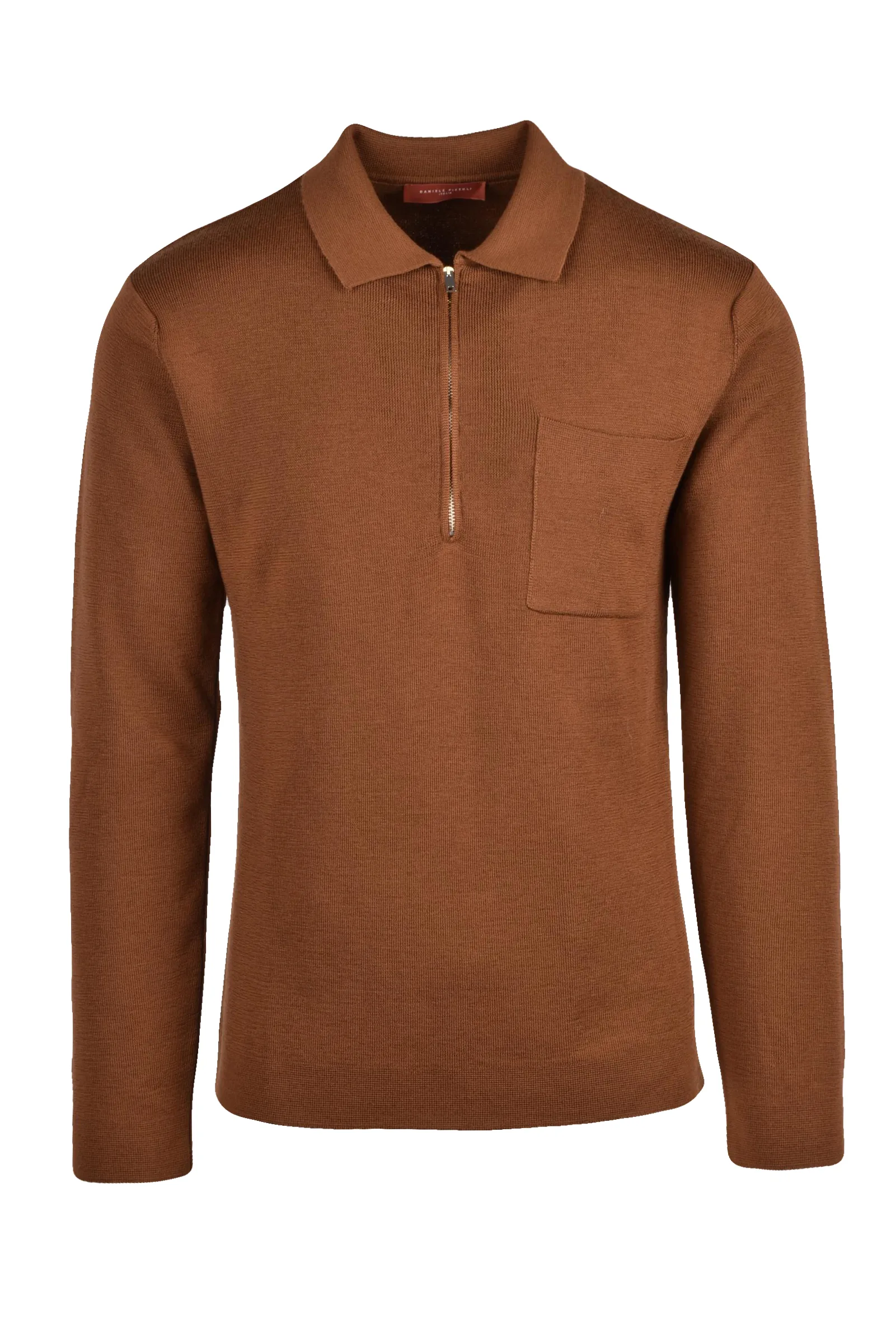 Polo in Maglia Marrone