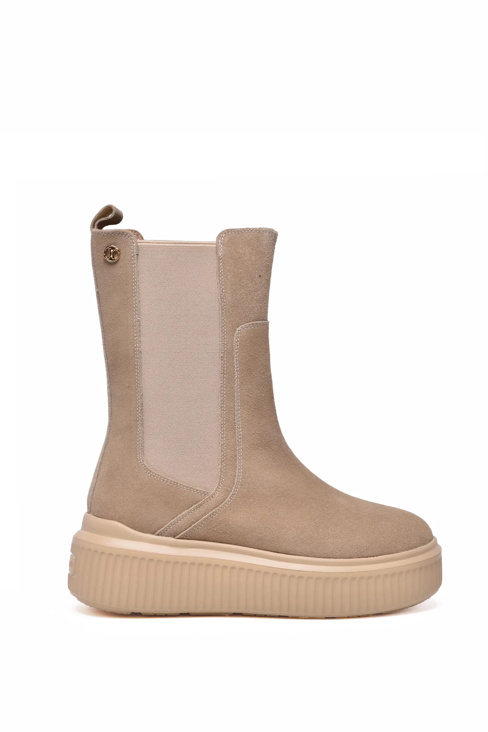 Beige Stiefeletten