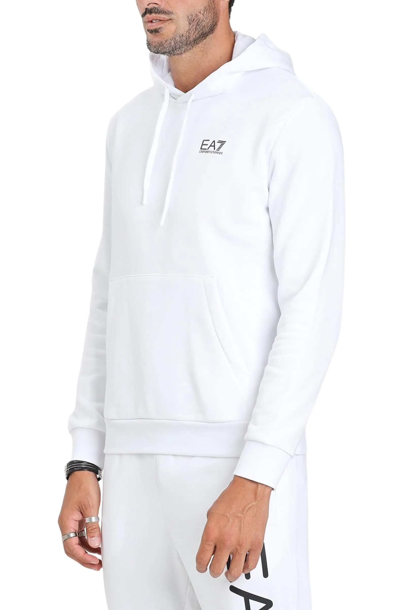Weißer Kapuzenpullover