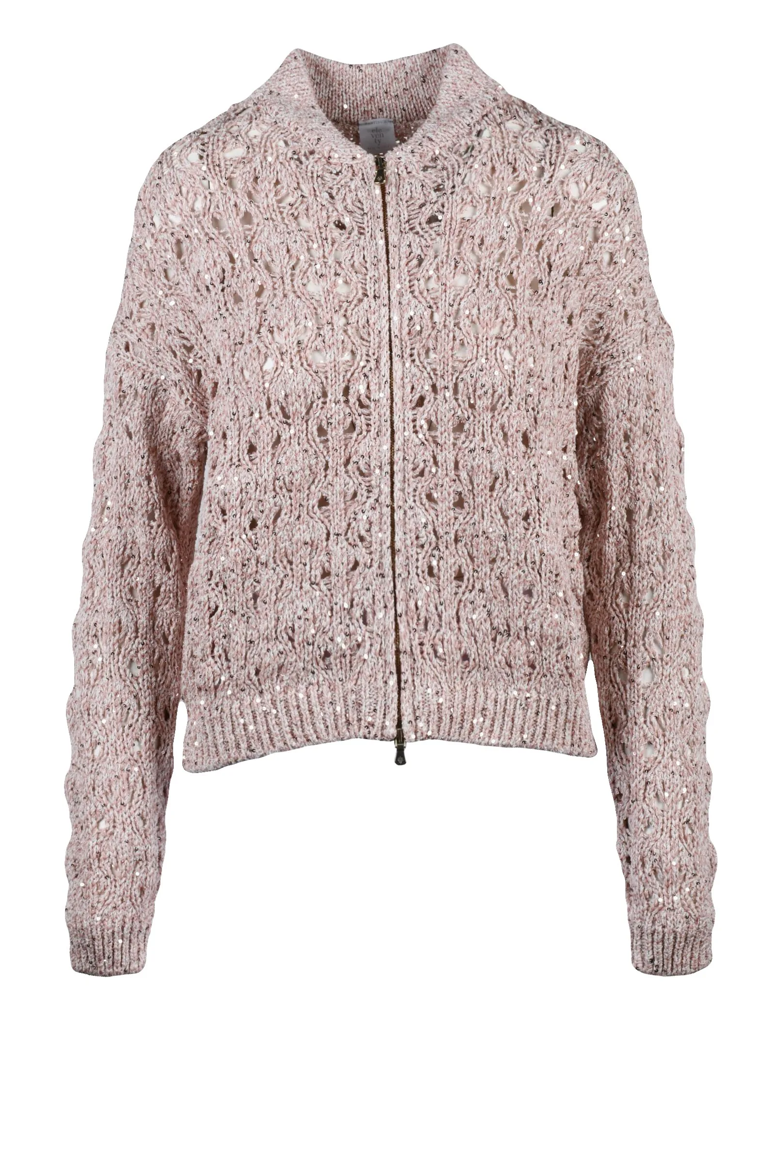 Cardigan con Zip Rosa