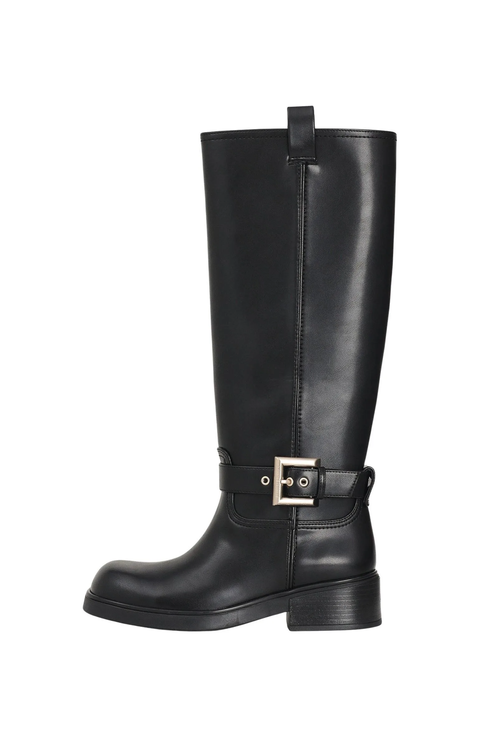 Schwarze Bikerstiefel
