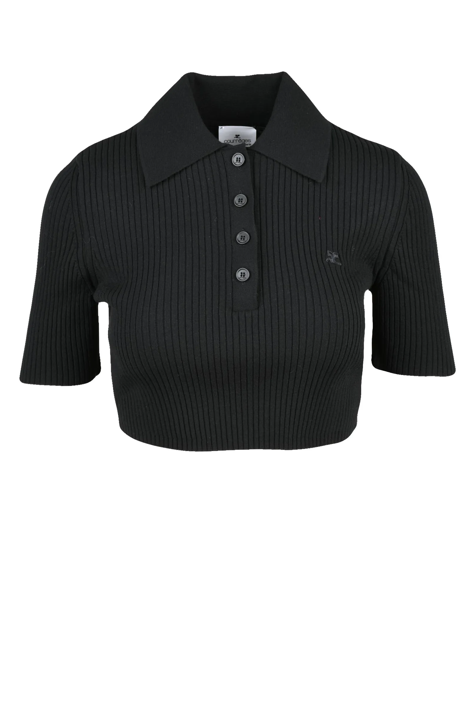 Kurzes schwarzes Poloshirt
