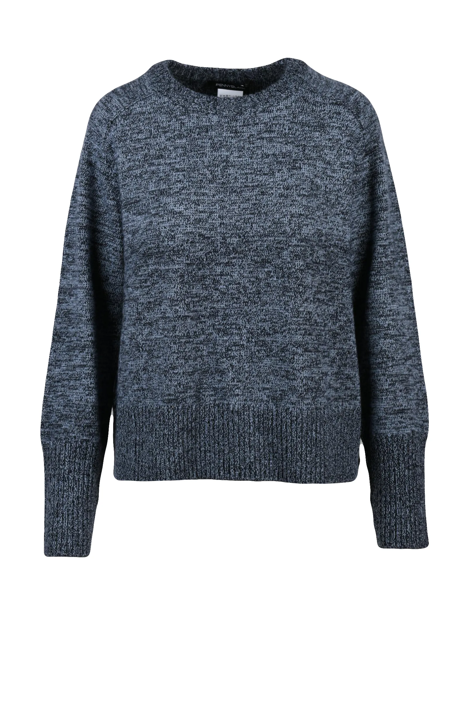 Blauer Pullover mit Rundhalsausschnitt