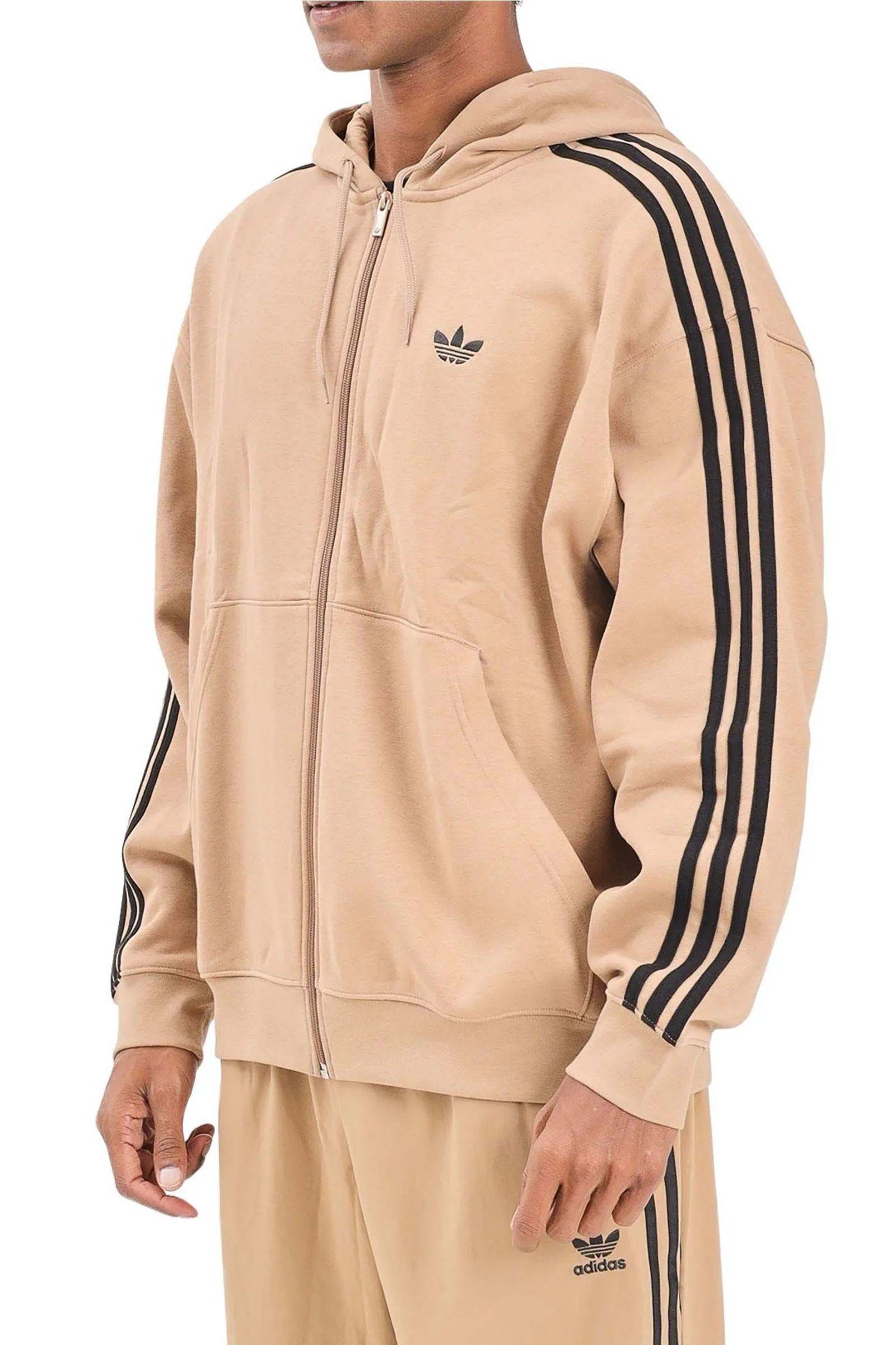 Felpa con Zip Marrone
